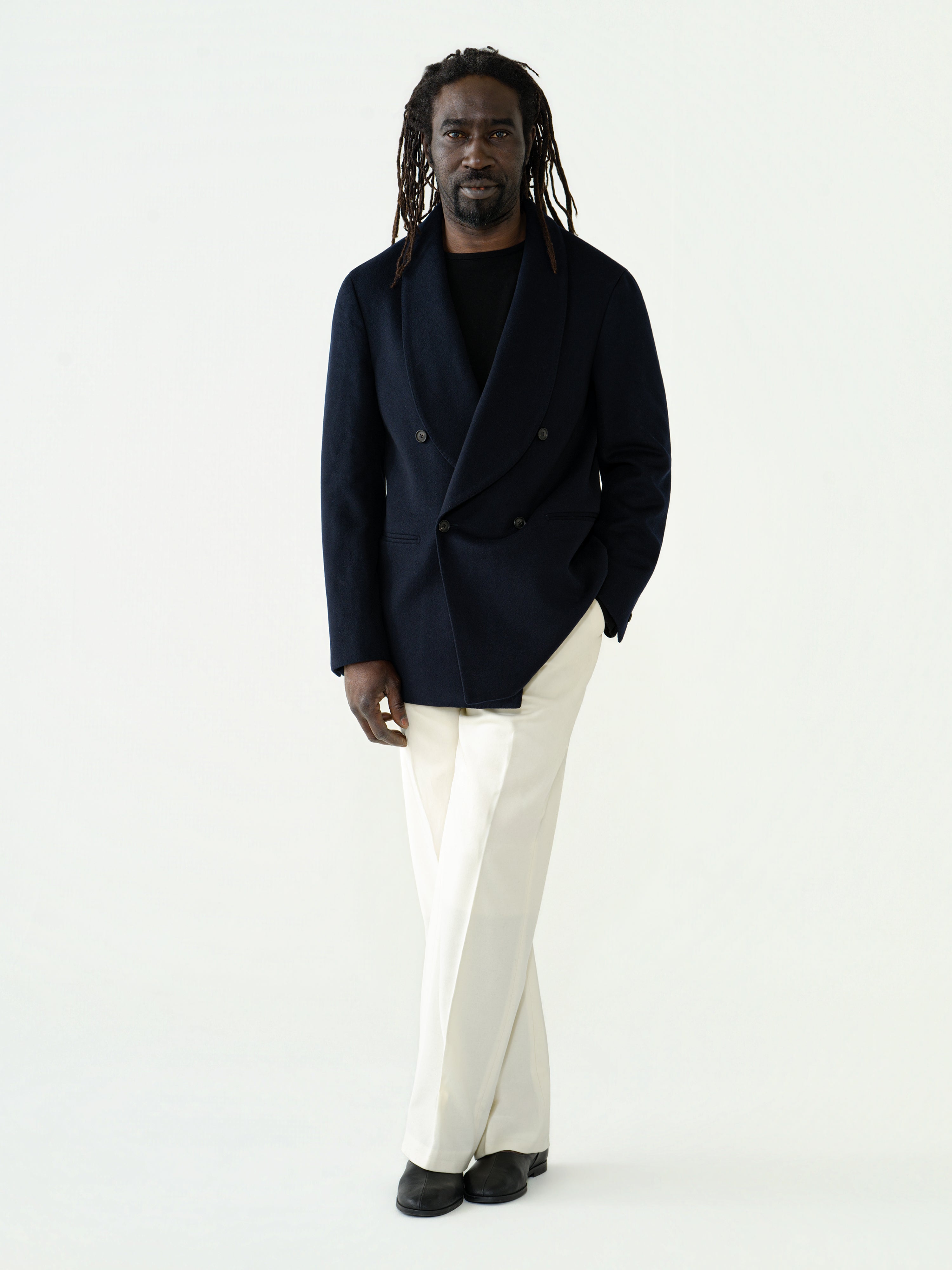 Navy Wool Cashmere Jacket (Casual Fit)
