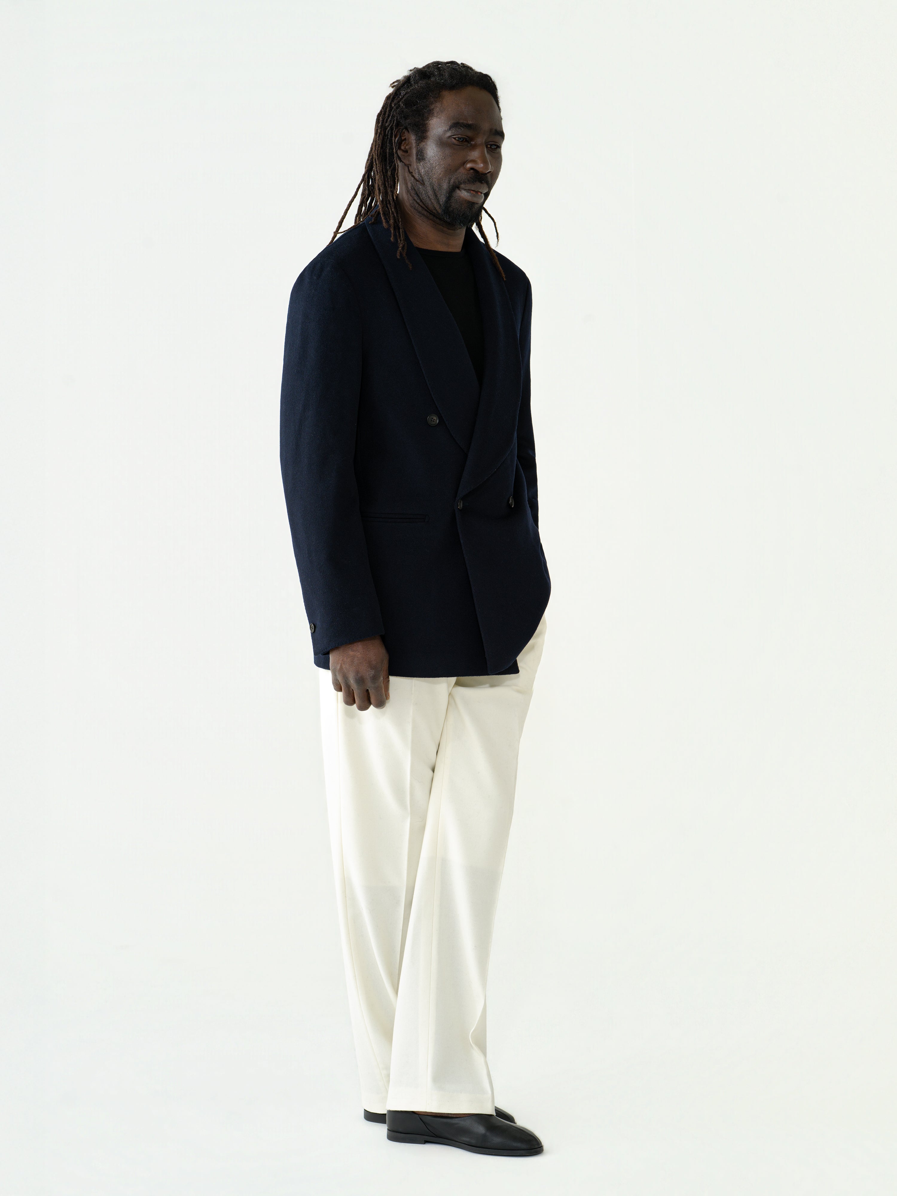 Navy Wool Cashmere Jacket (Casual Fit)