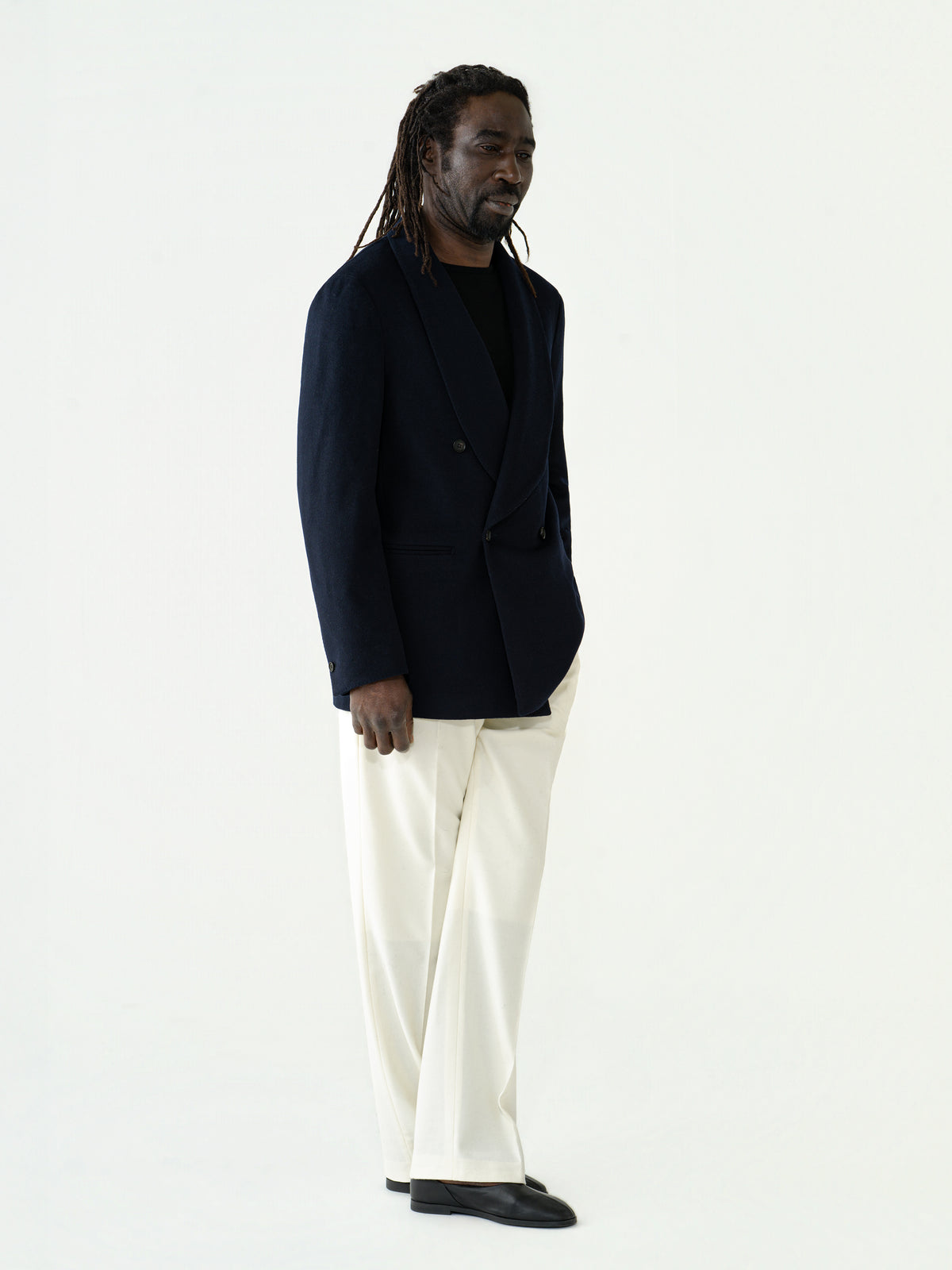Navy Wool Cashmere Jacket (Casual Fit)