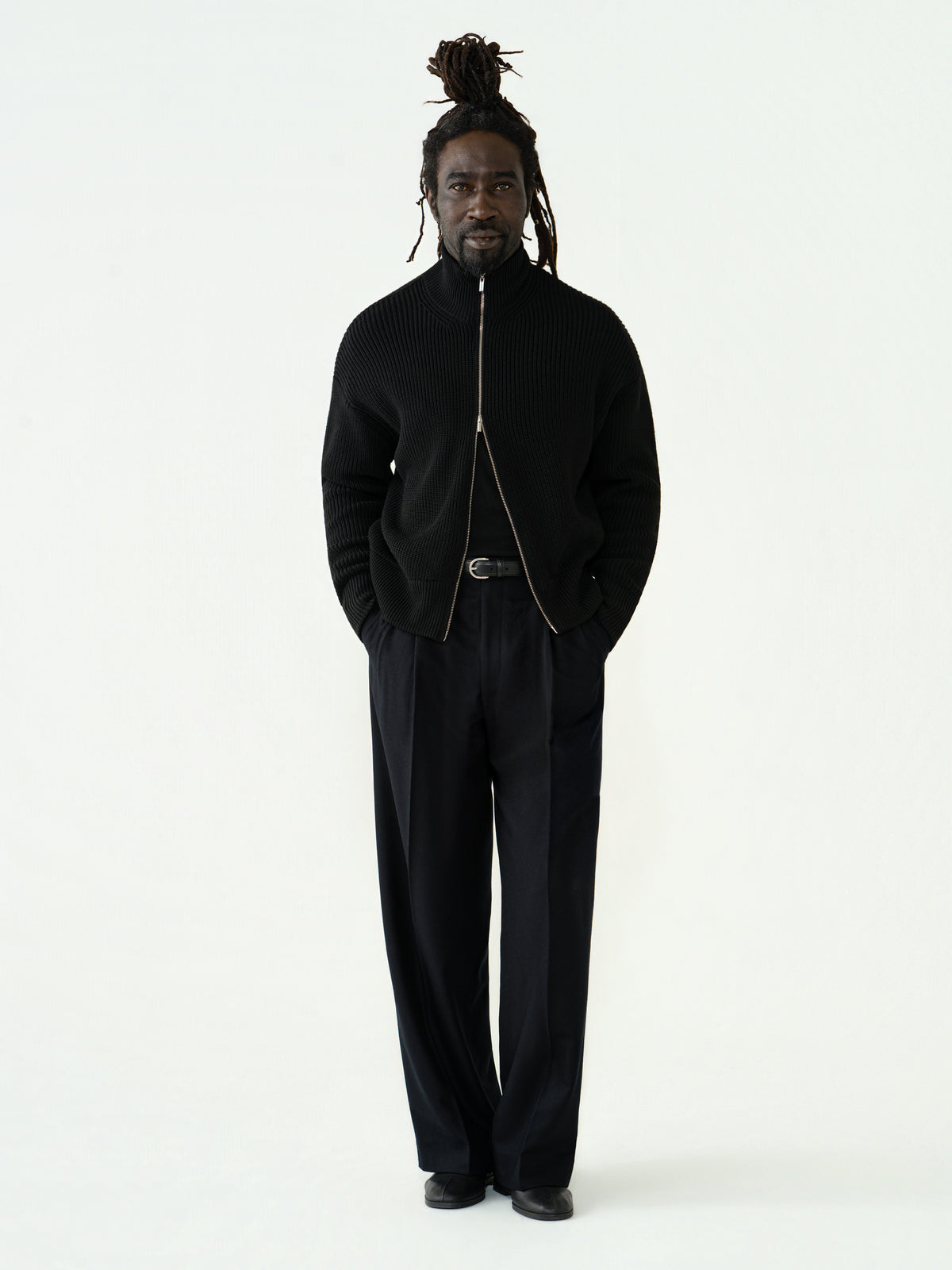 Black Wool Full Zip
