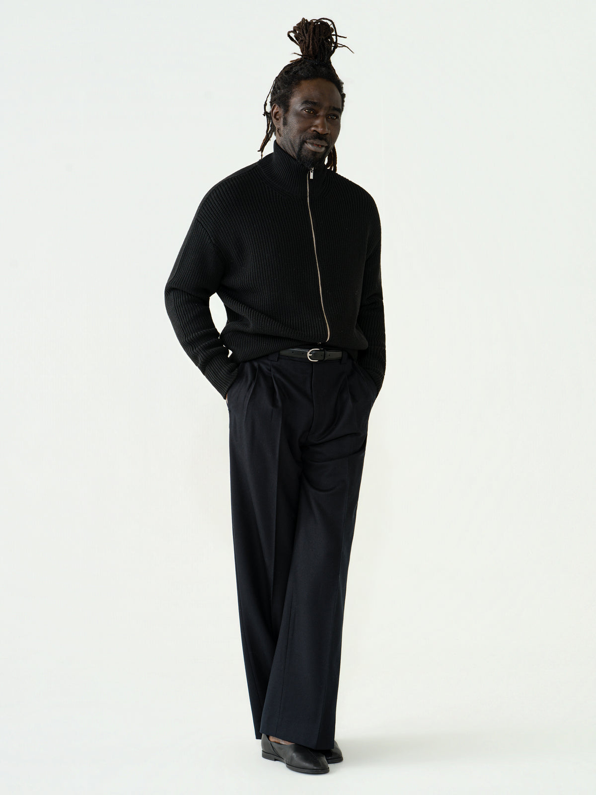 Black Wool Full Zip