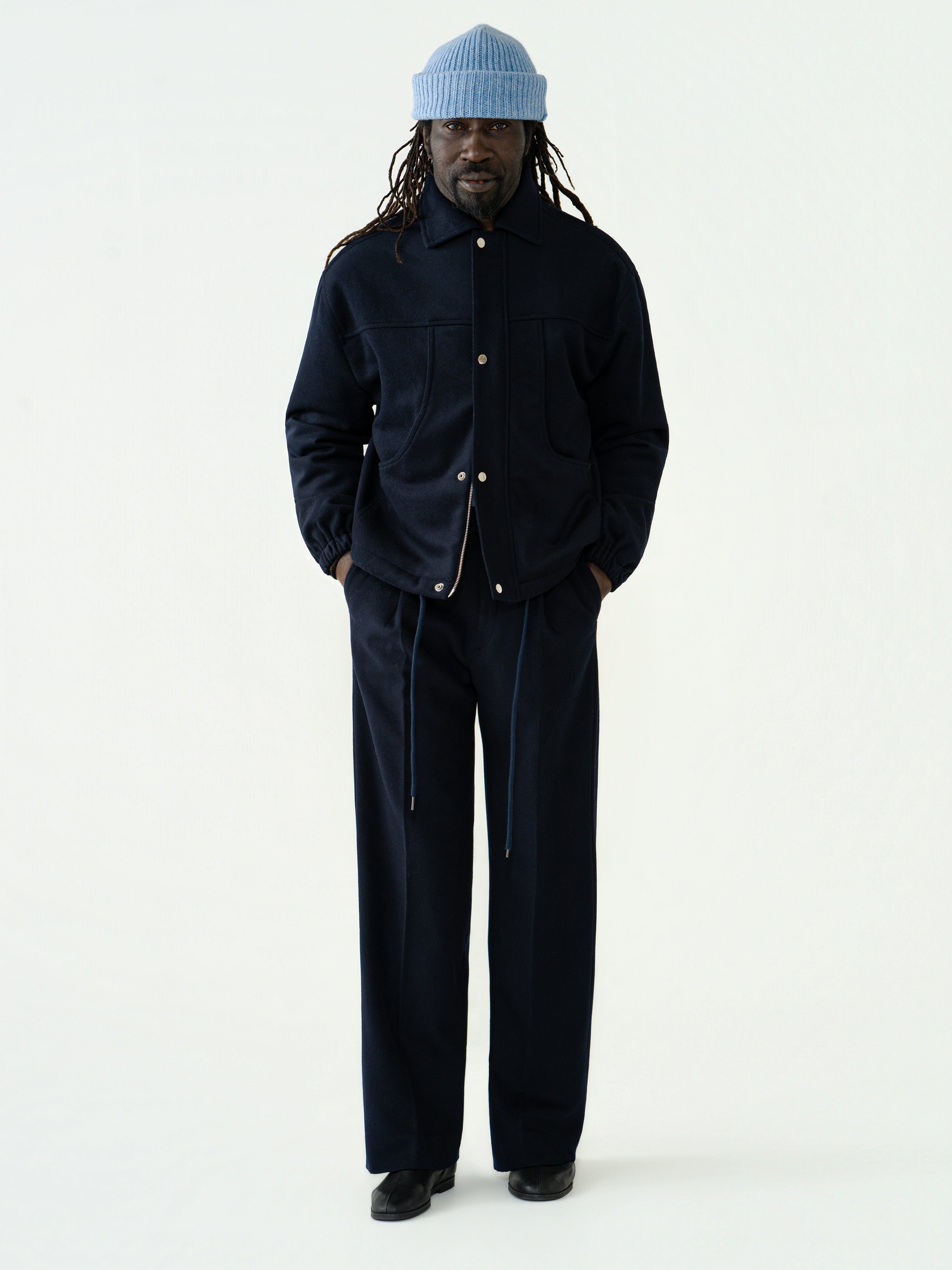 Navy Wool Cashmere Traveler Jacket
