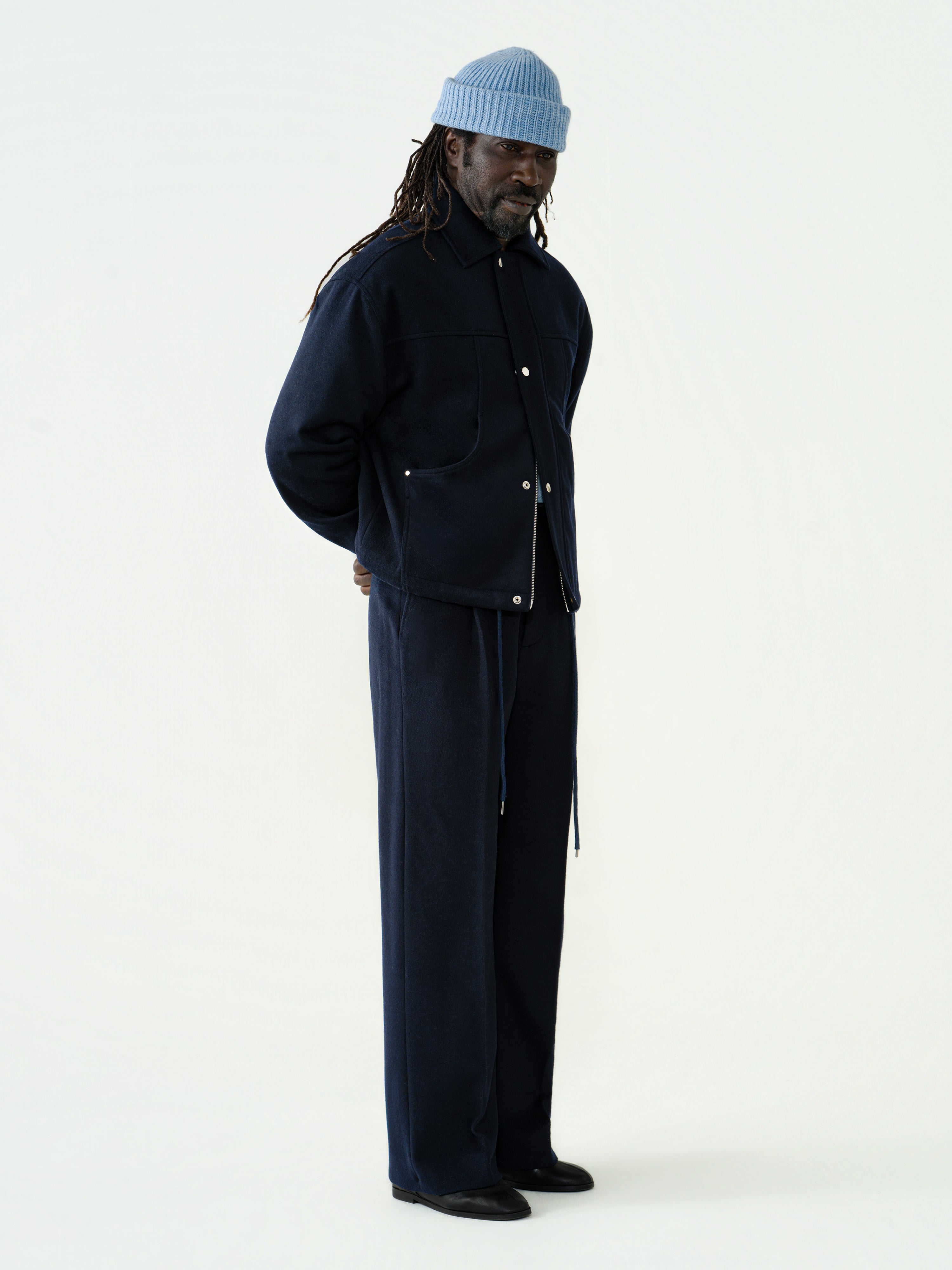 Navy Wool Cashmere Traveler Jacket