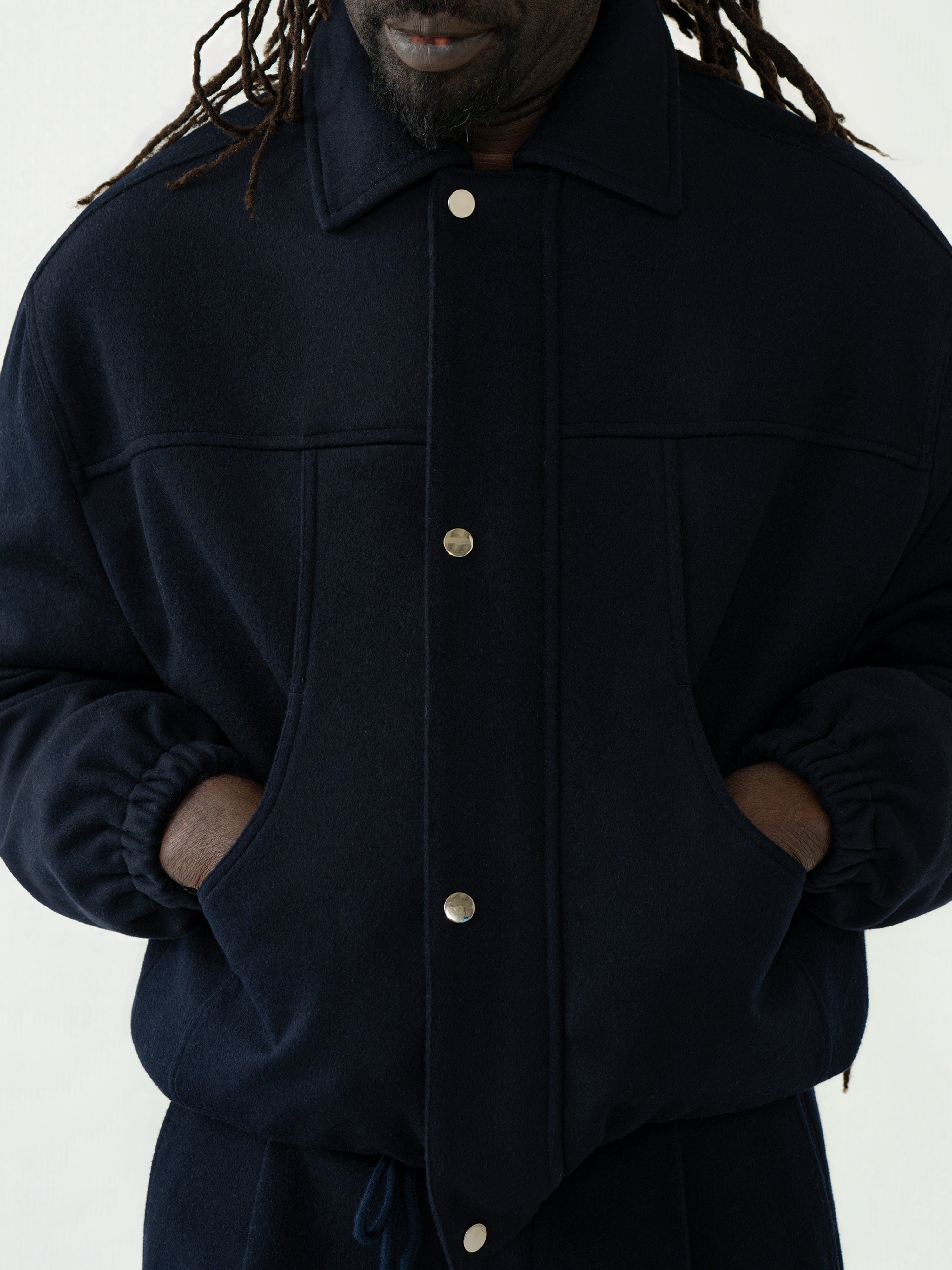 Navy Wool Cashmere Traveler Jacket