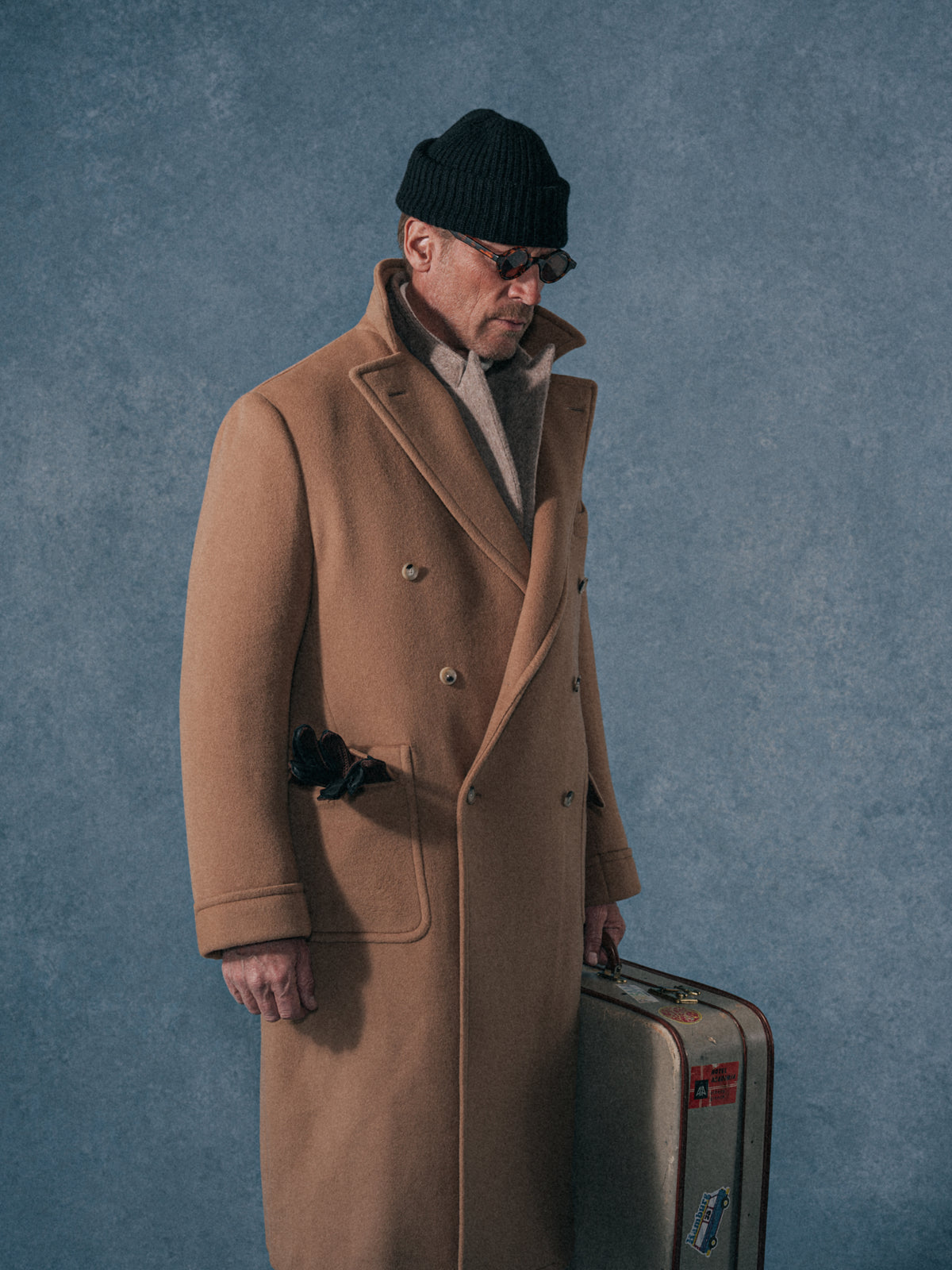 Camel Wool Cashmere Polo Coat