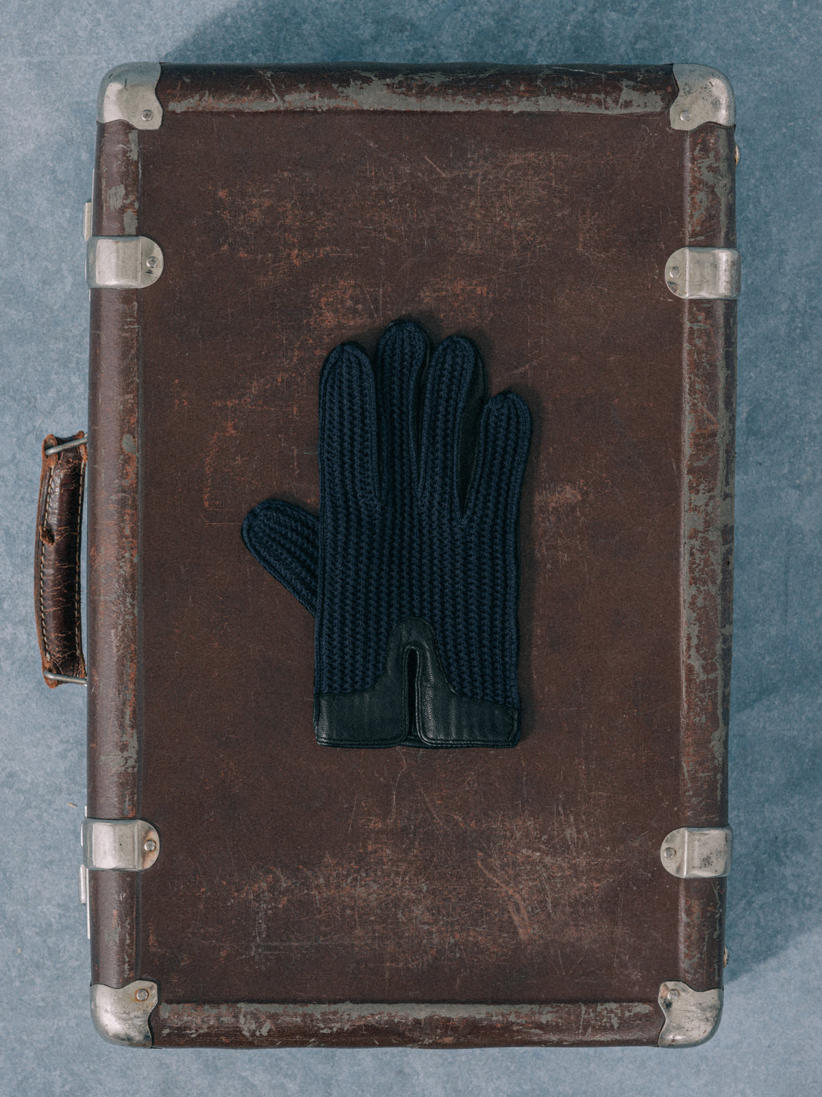 Navy Leather Gloves