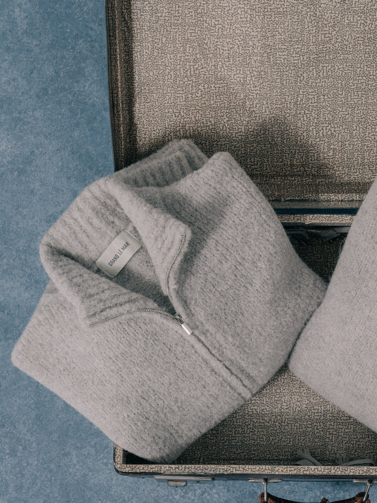 Icy Grey Bouclé Full Zip