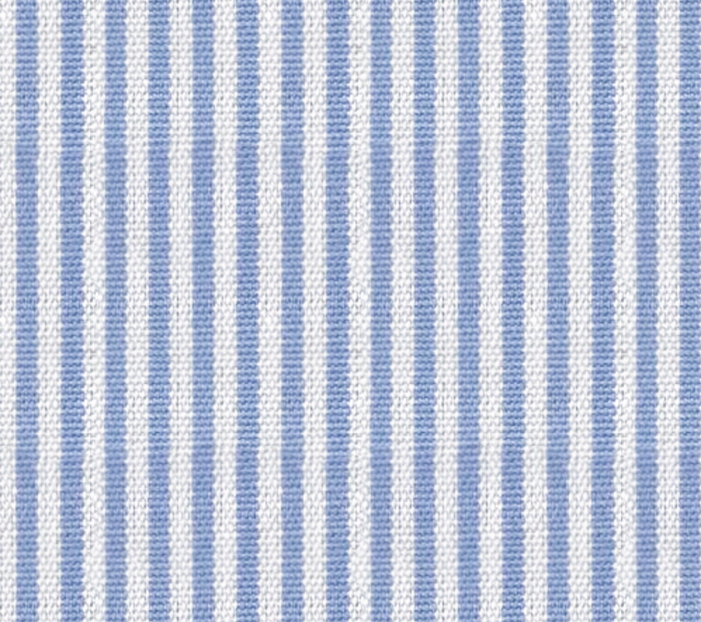 Light Blue Striped Italian Cotton - Grand Le Mar