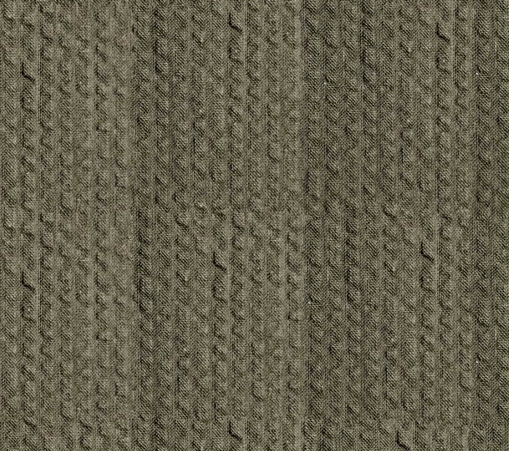 Khaki Green Seersucker Cotton - Grand Le Mar