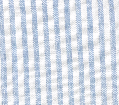 Light Blue White Striped Seersucker Cotton