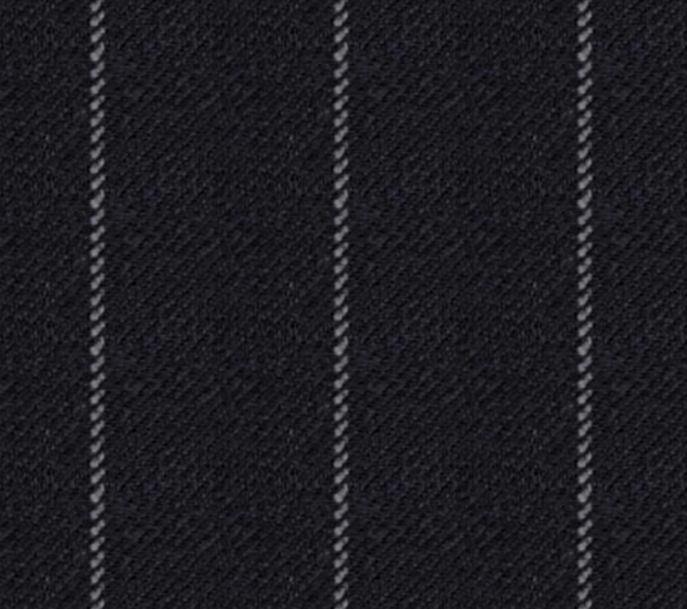 Dark Navy Pinstripe S130 Wool - Grand Le Mar