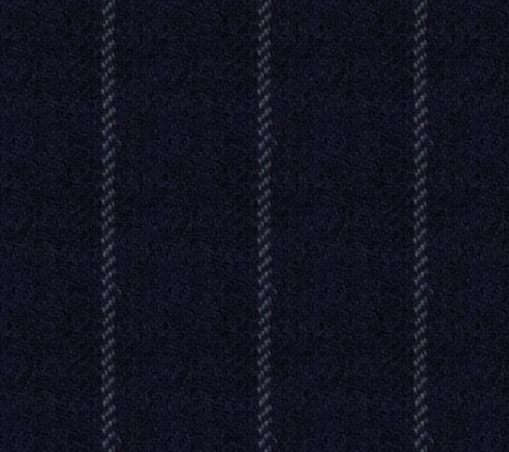 Mid Navy Pinstripe S130 Wool - Grand Le Mar