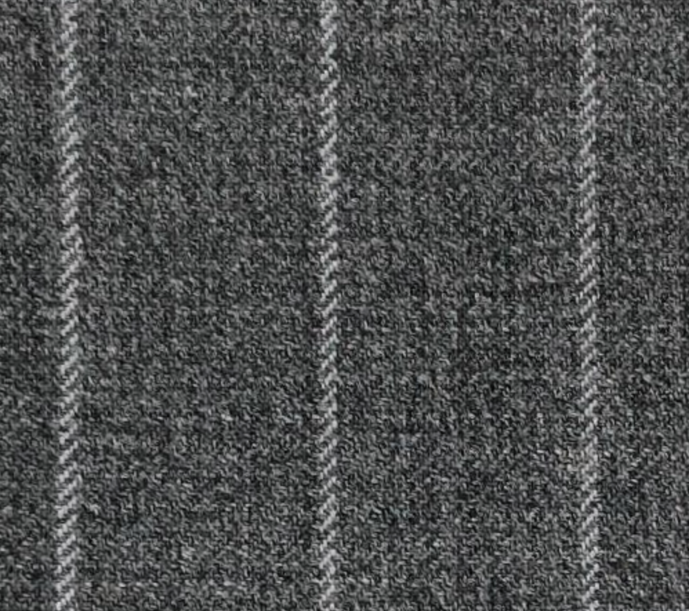 Mid Grey Pinstripe S130 Wool - Grand Le Mar