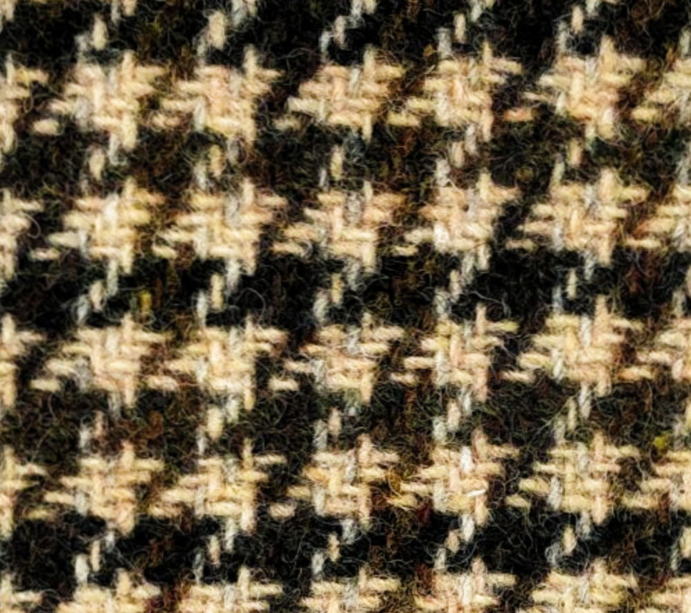 Beige & Brown Houndstooth Tweed - Grand Le Mar