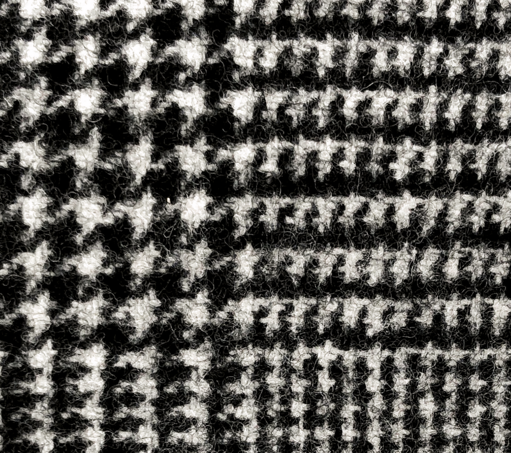 Glencheck Black & White Flannel Wool - Grand Le Mar