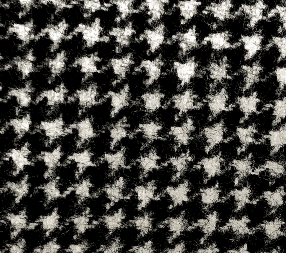 Houndstooth Black & White Flannel Wool - Grand Le Mar