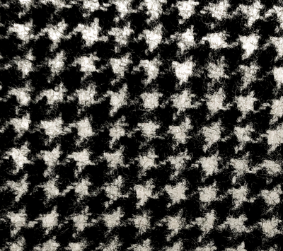 Houndstooth Black & White Flannel Wool