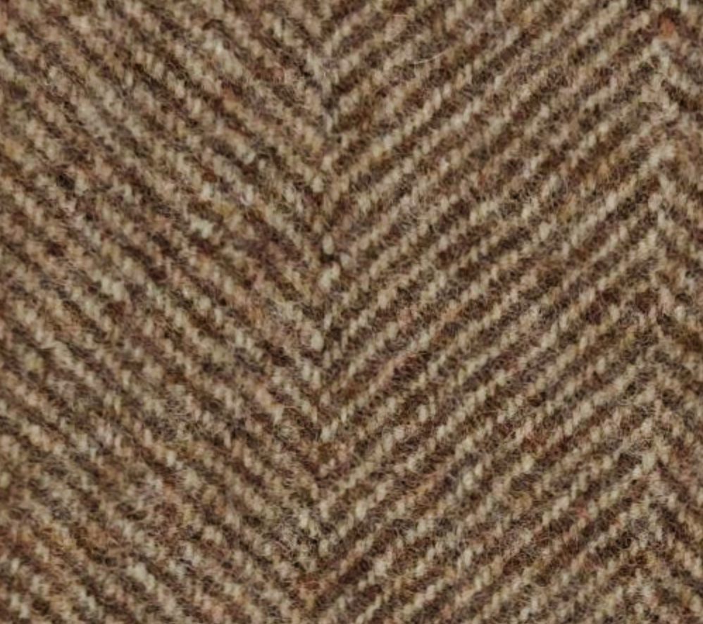 Herringbone Light Brown Flannel Wool - Grand Le Mar