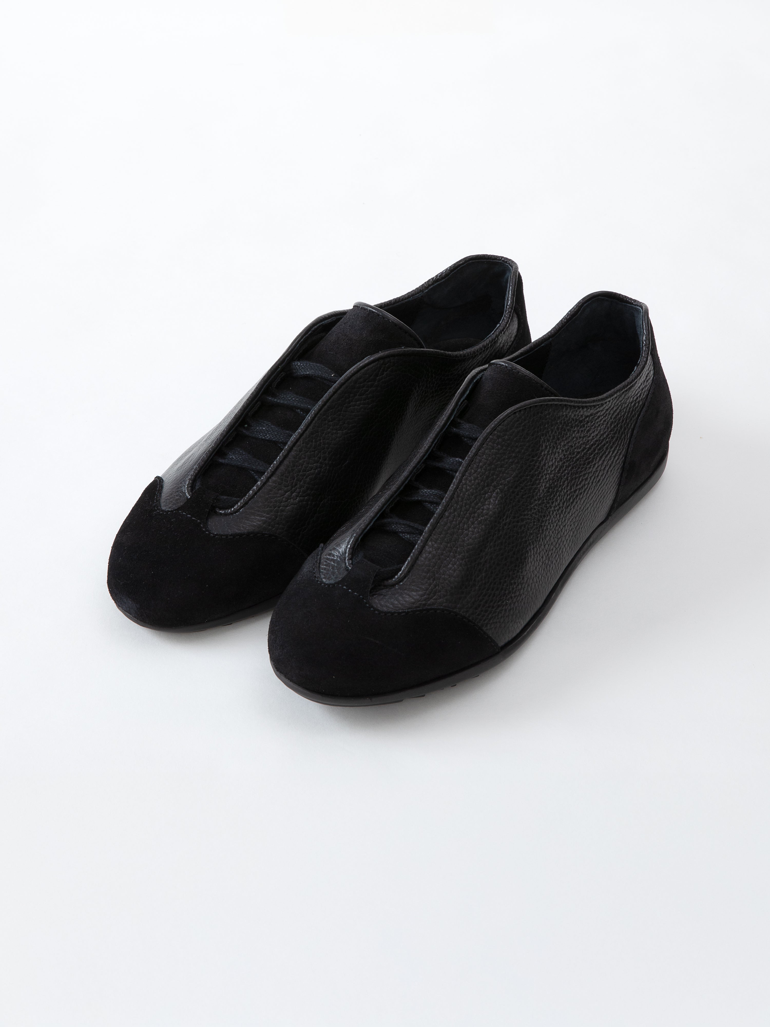 Black Leather & Suede Trainers