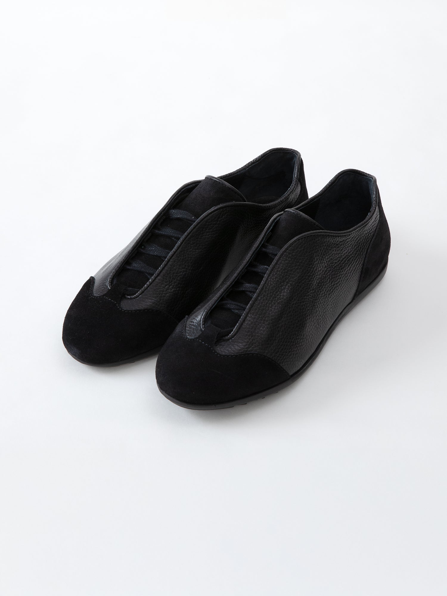 Black Leather & Suede Trainers