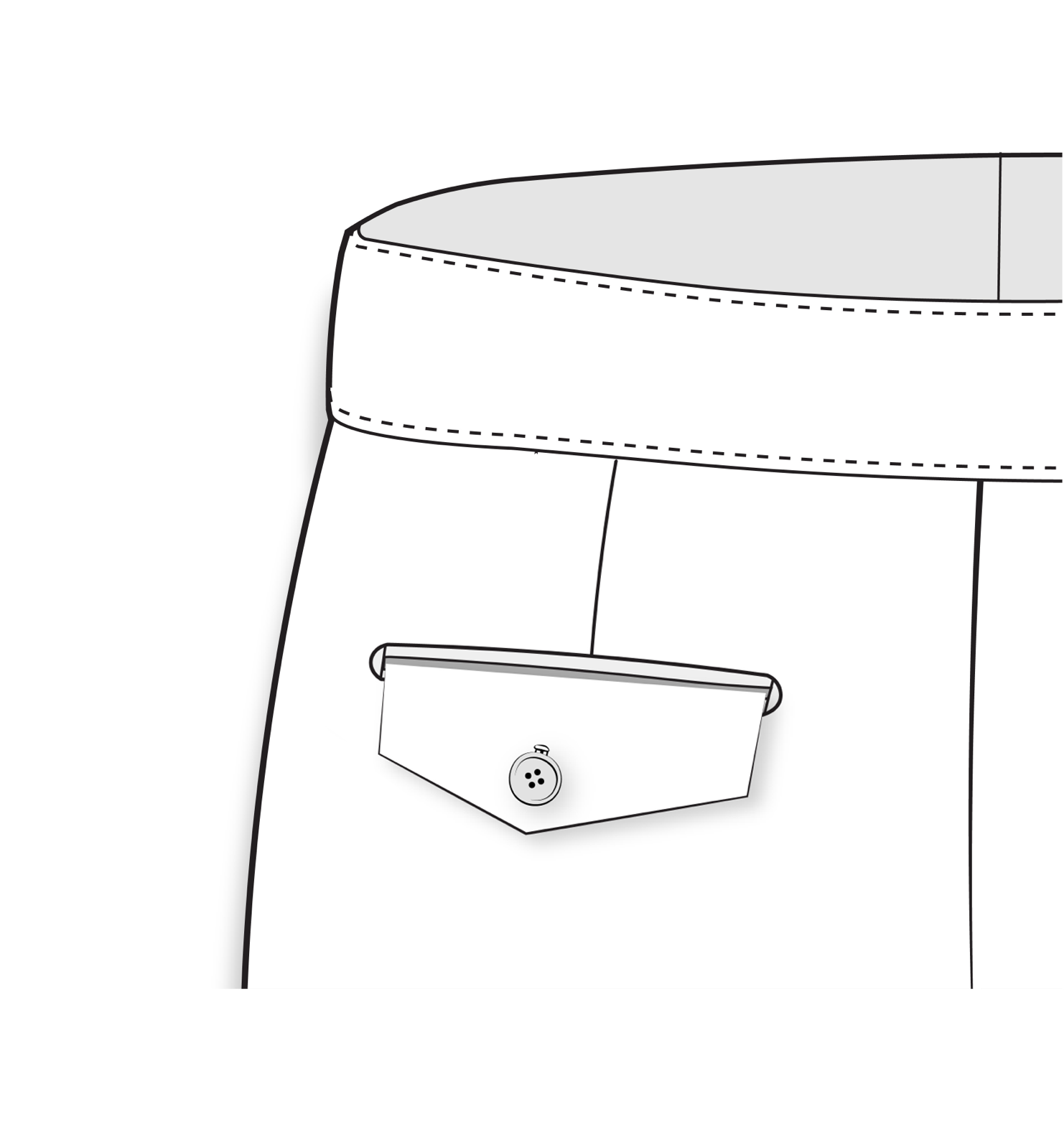Flap with button