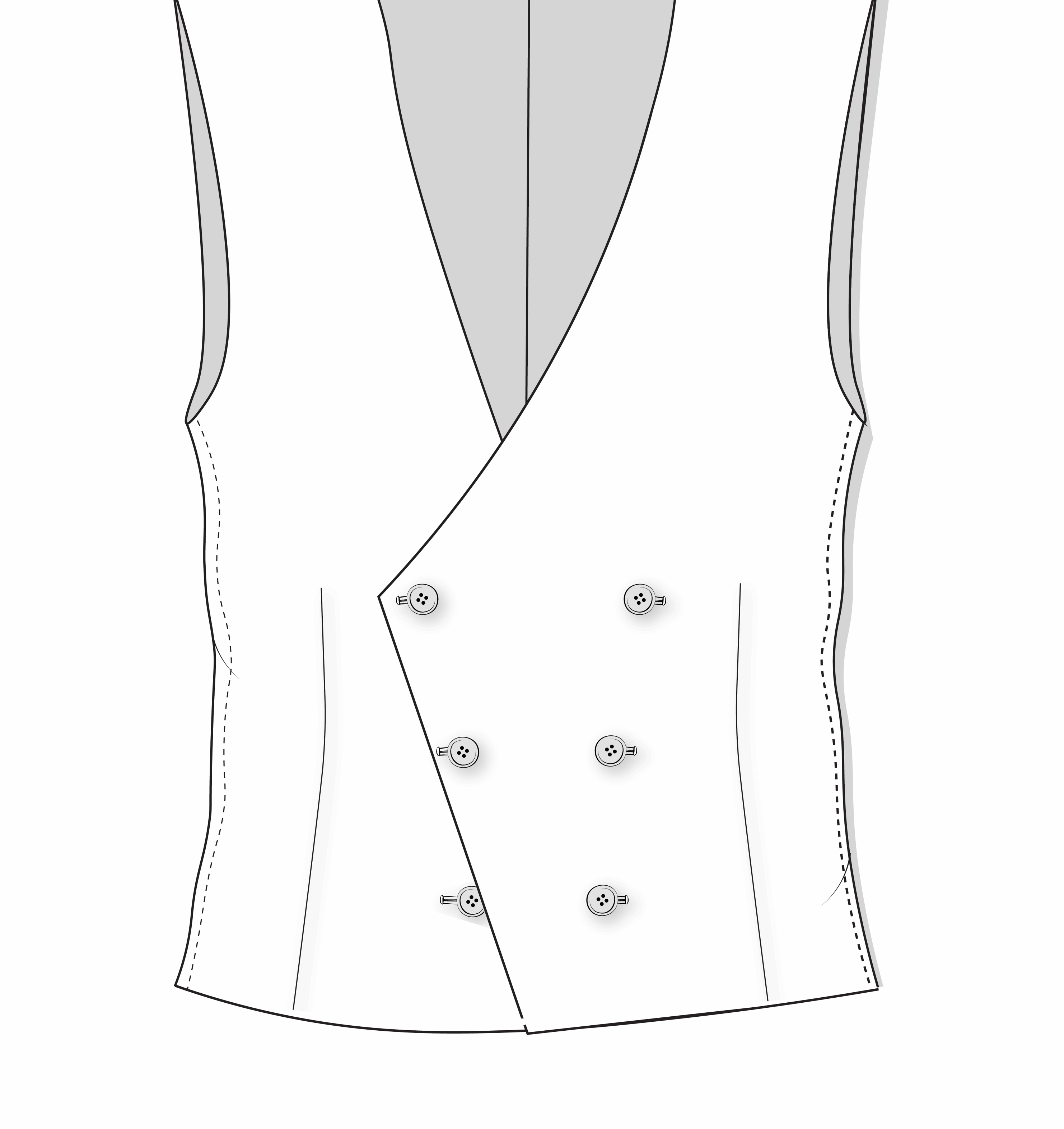 Double Breasted 6 buttons