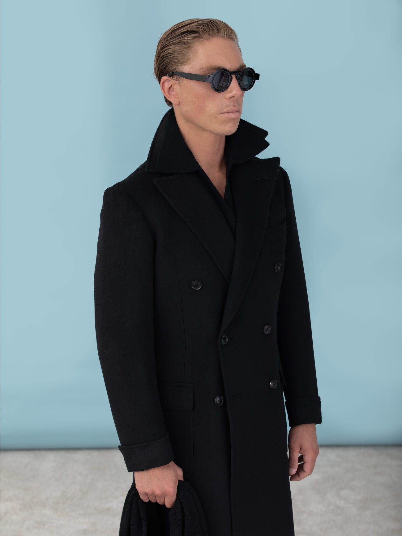 Black Cashmere Coat - Grand Le Mar