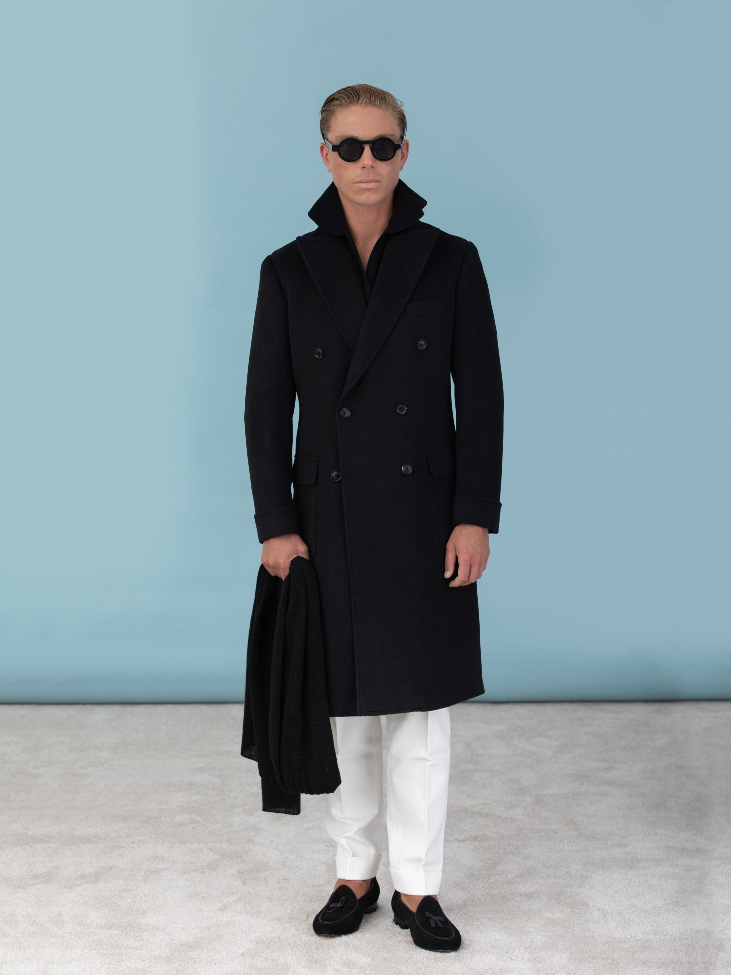 Black Cashmere Coat - Grand Le Mar