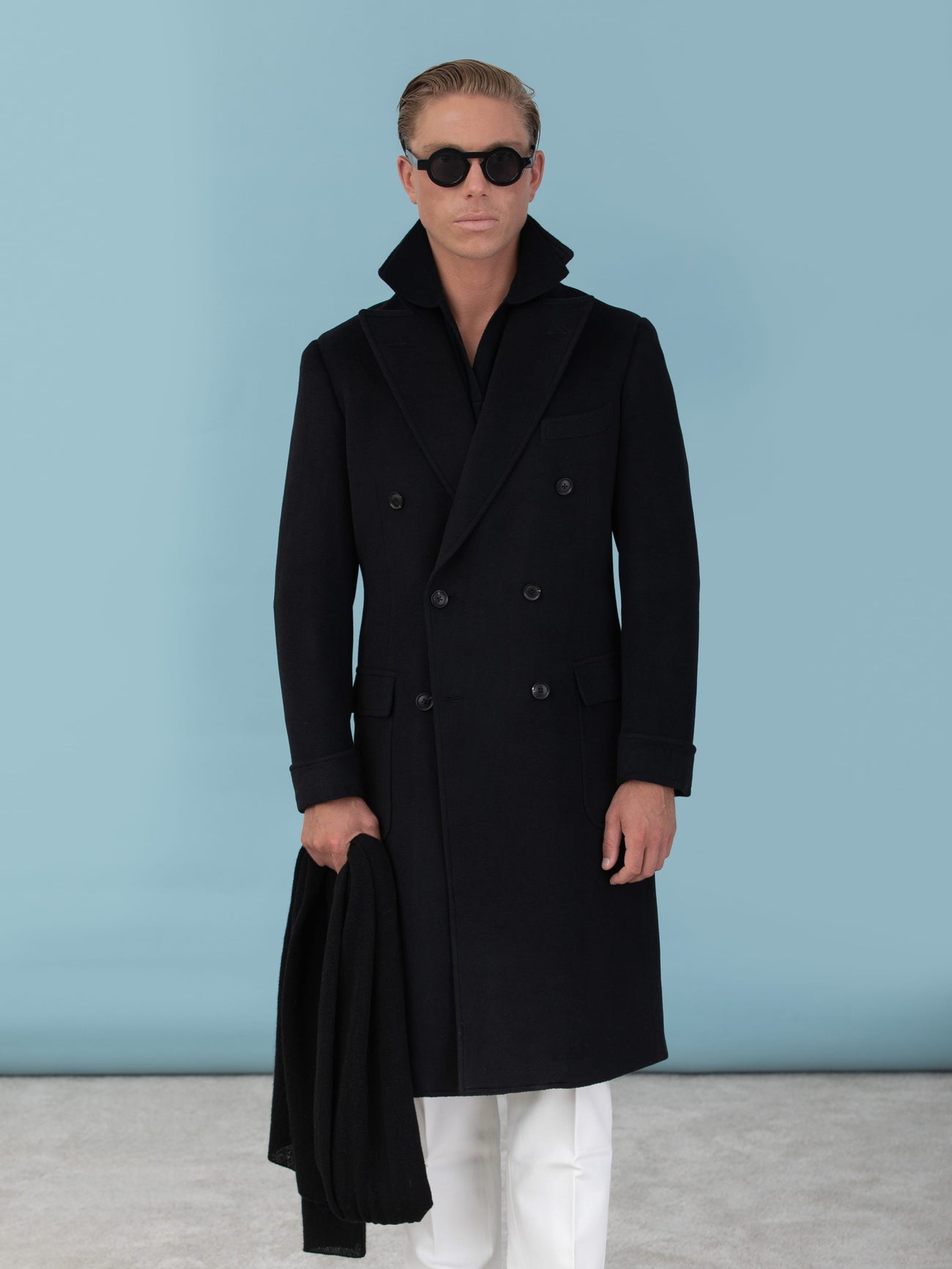 Black Cashmere Coat - Grand Le Mar