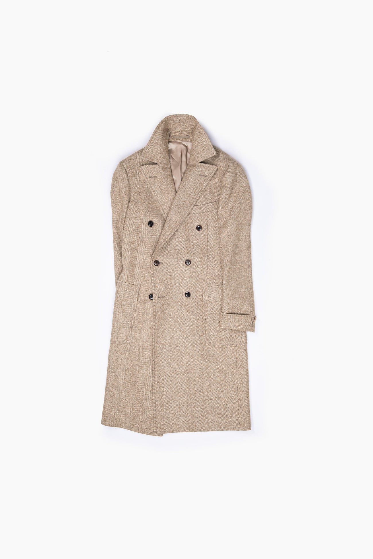 Herringbone Beige Coat - Grand Le Mar