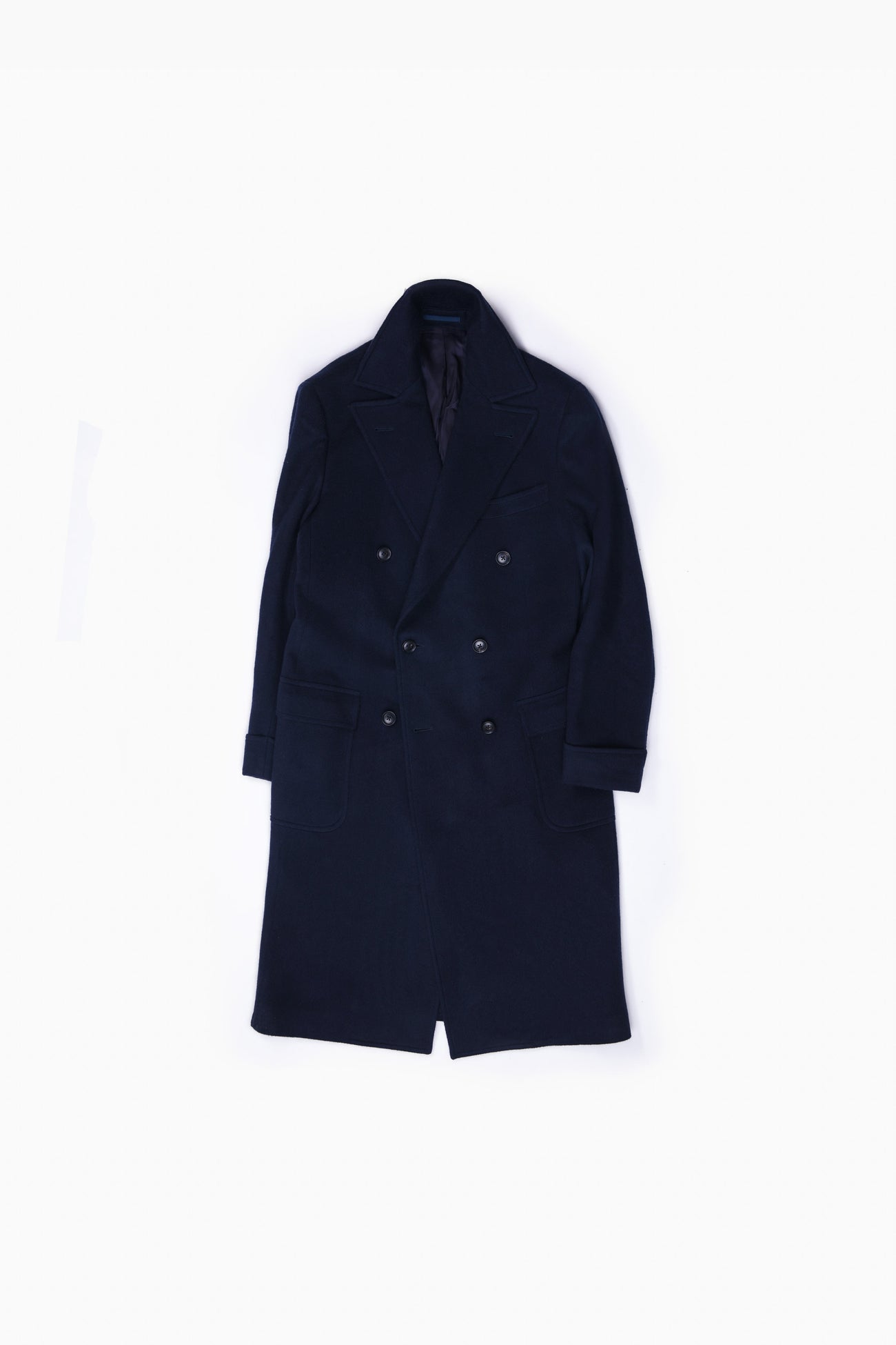 Navy Cashmere Coat - Grand Le Mar