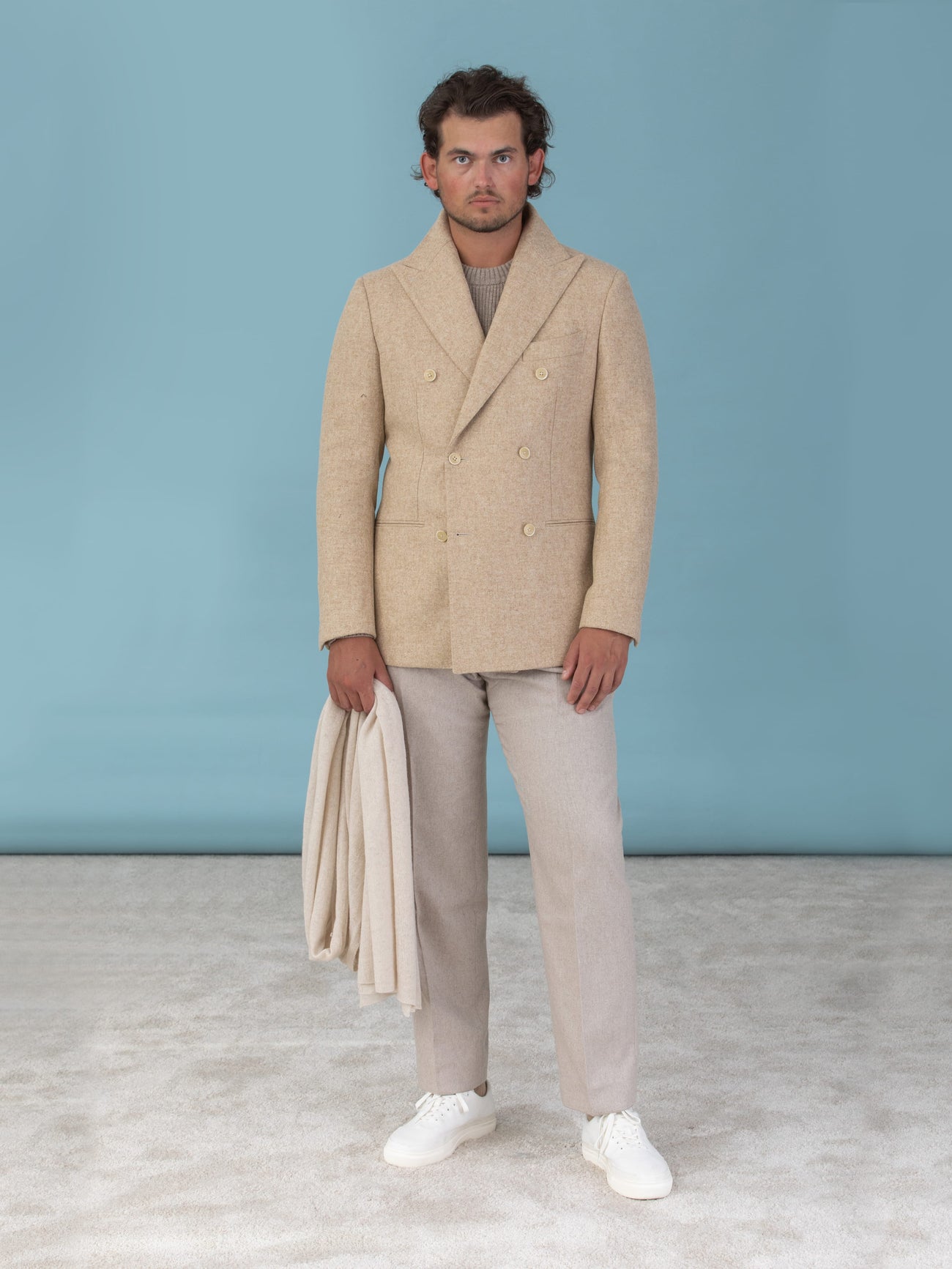 Beige Lambswool Jacket - Grand Le Mar