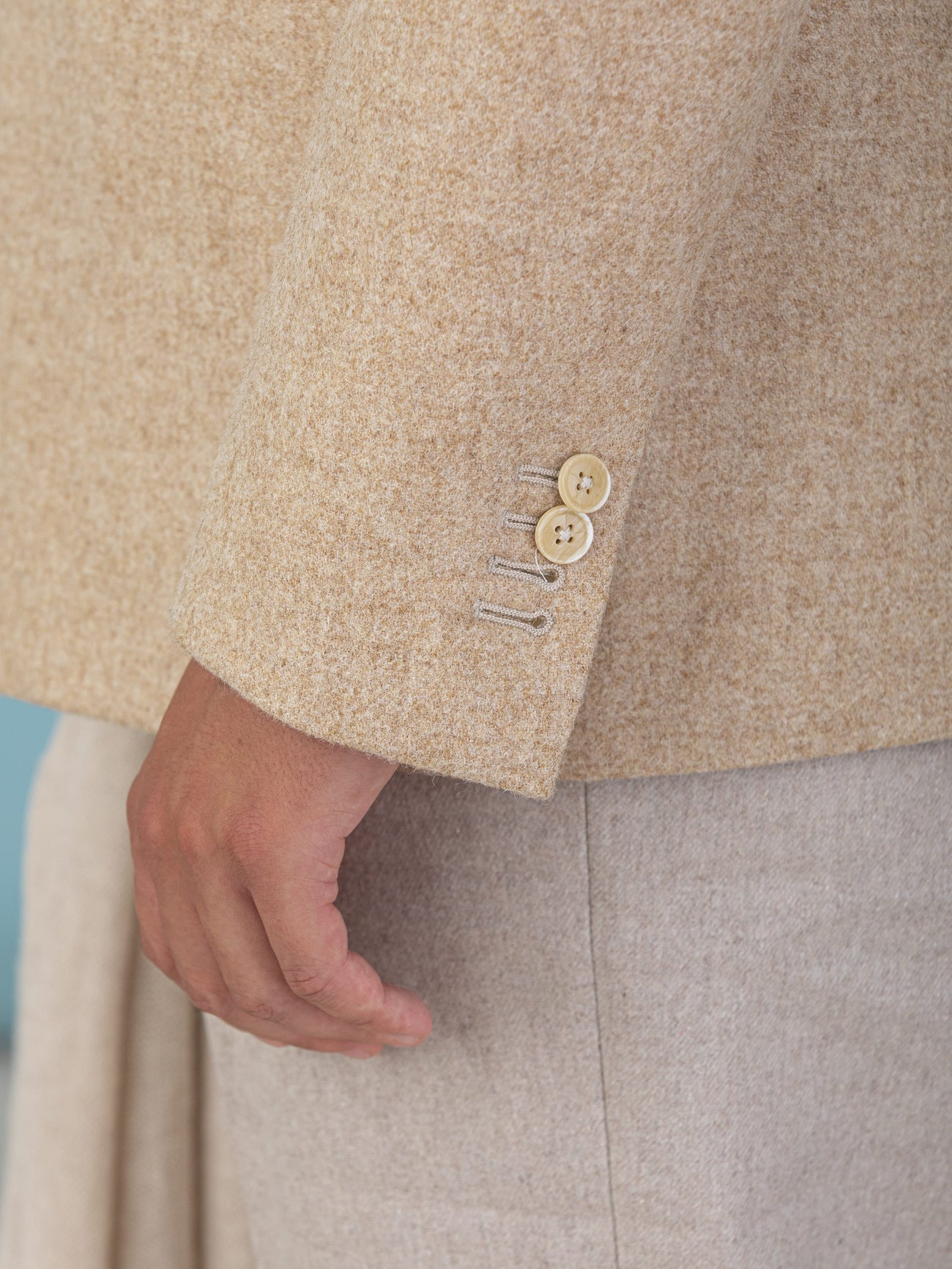 Beige Lambswool Jacket - Grand Le Mar