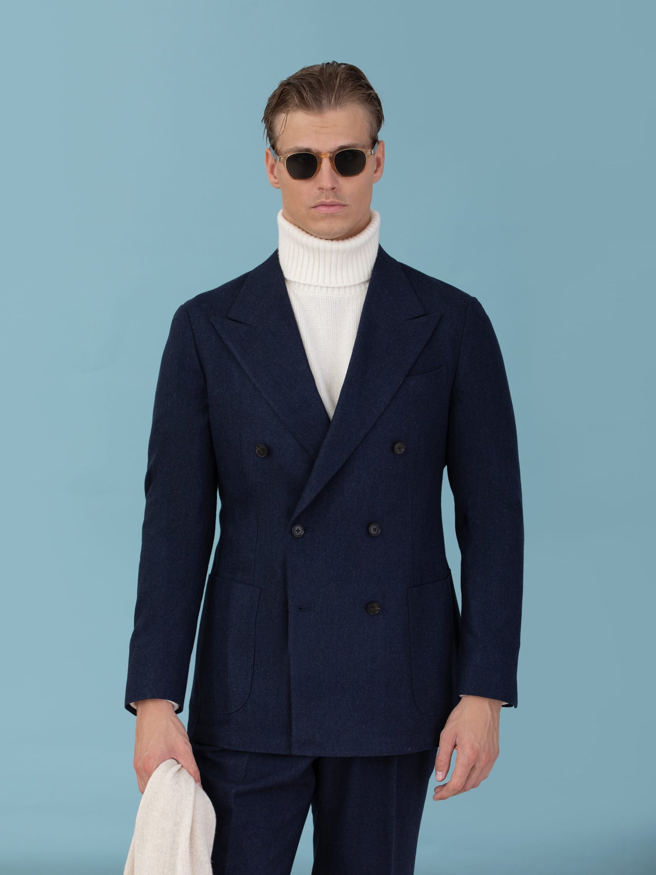 Biella Navy Flannel Jacket - Grand Le Mar