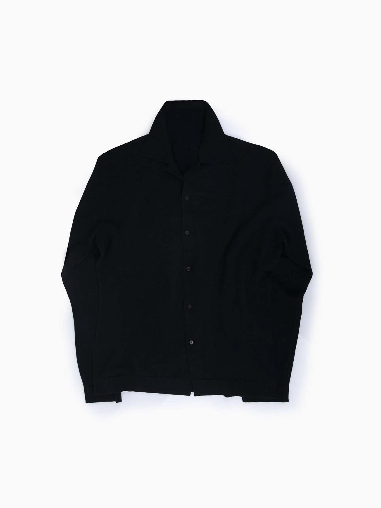 Black Merino Wool Cashmere Cardigan - Grand Le Mar