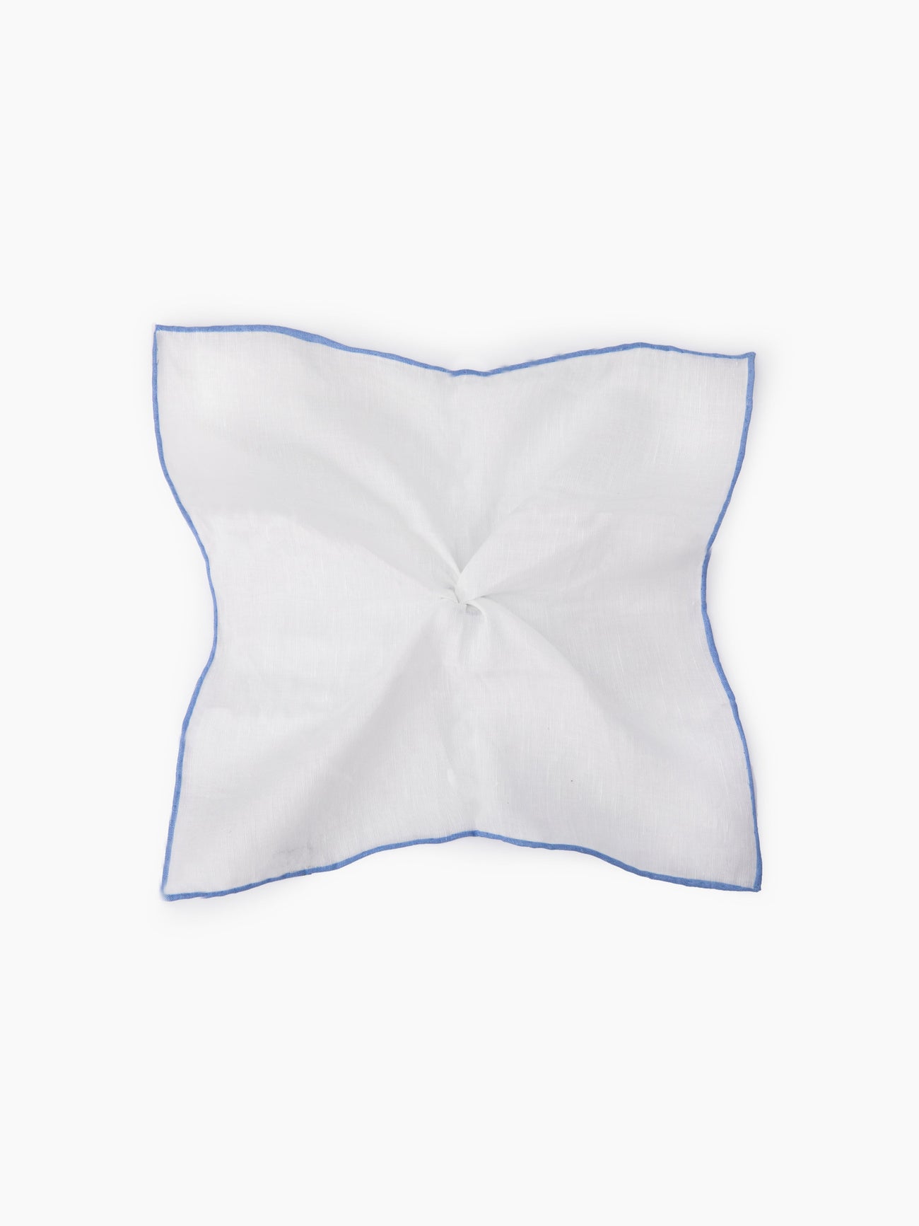 Light Blue White Striped Pocket Square - Grand Le Mar