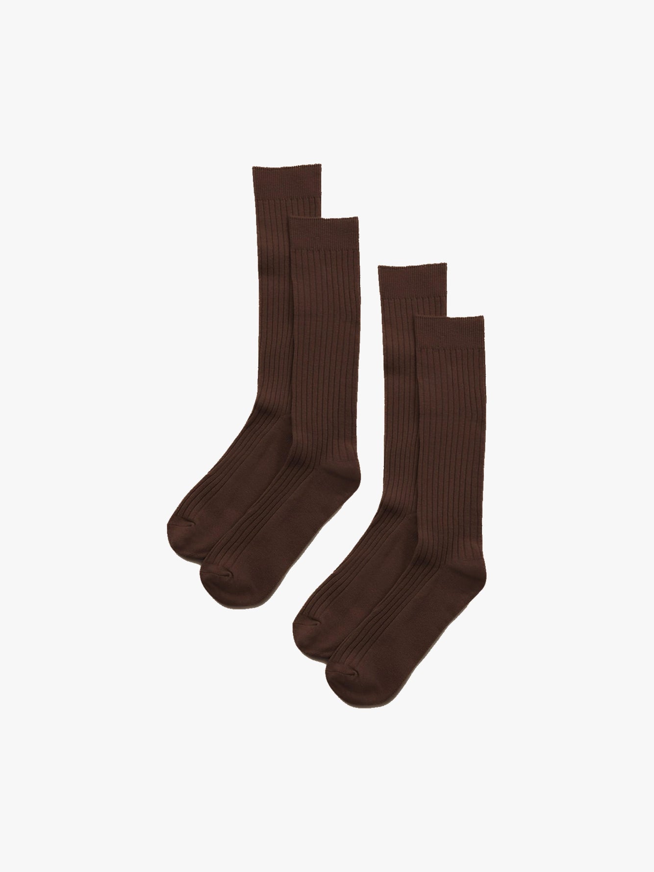 Brown Ribbed Socks (2-pack) - Grand Le Mar