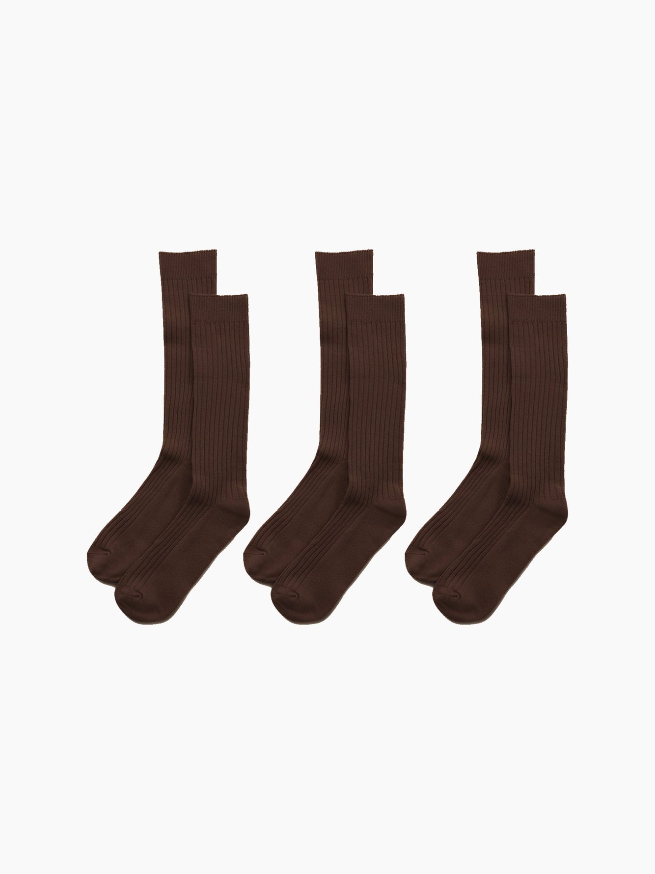 Brown Ribbed Socks (3-pack) - Grand Le Mar