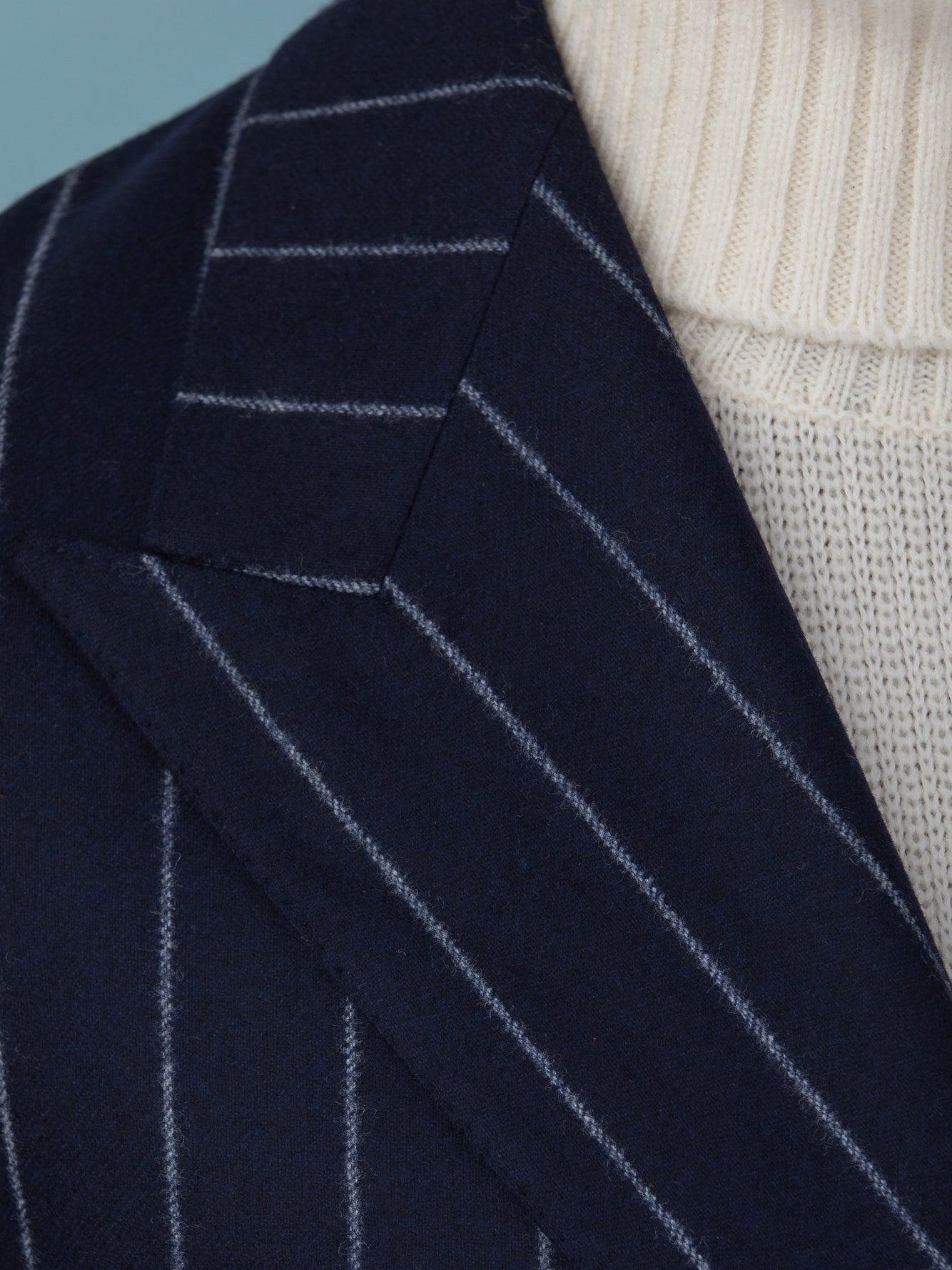 Biella Wide Chalk Stripe Flannel Suit - Grand Le Mar