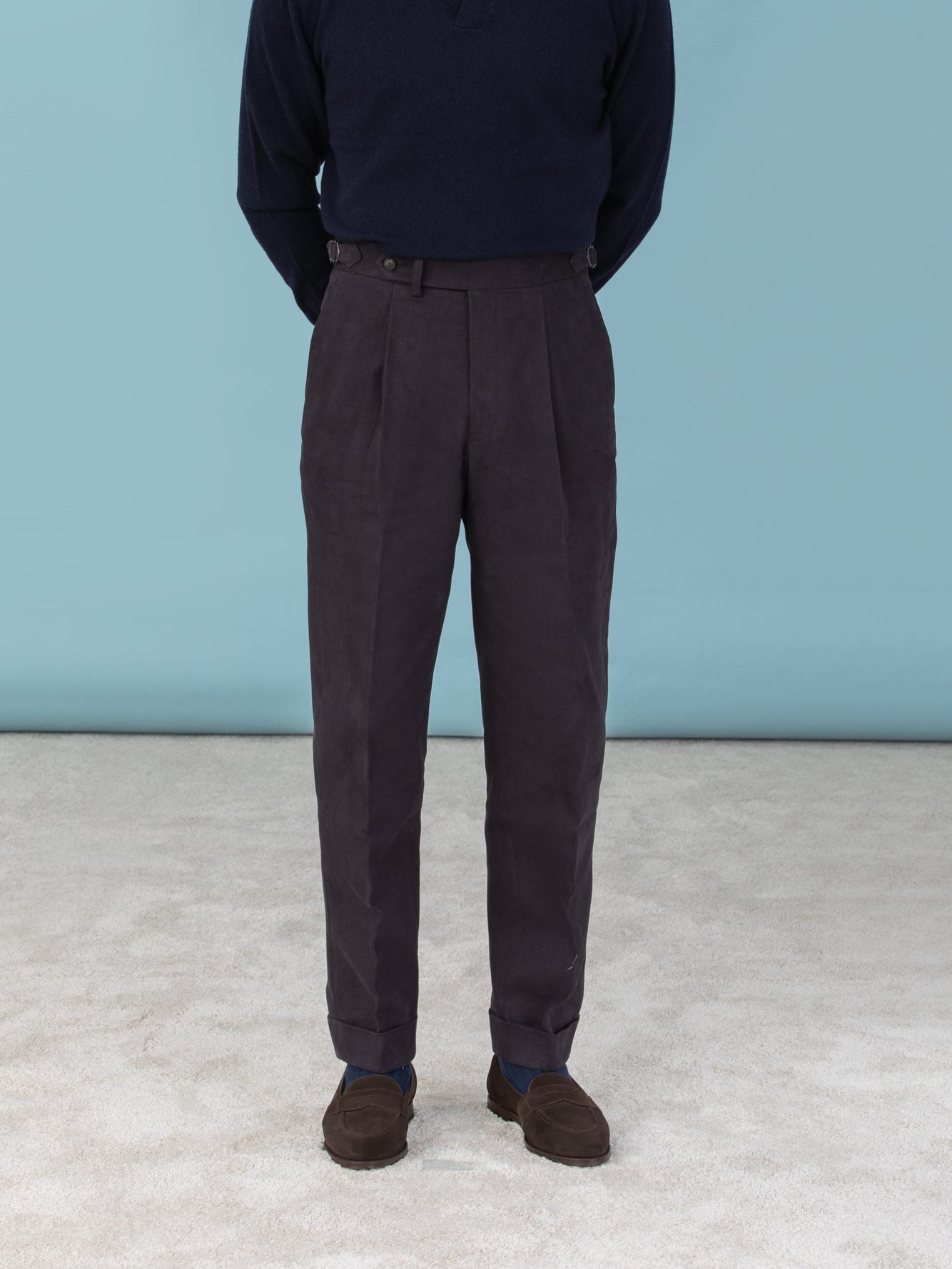Deep Blue Heavy Highland Tweed Trousers – StudioSuits