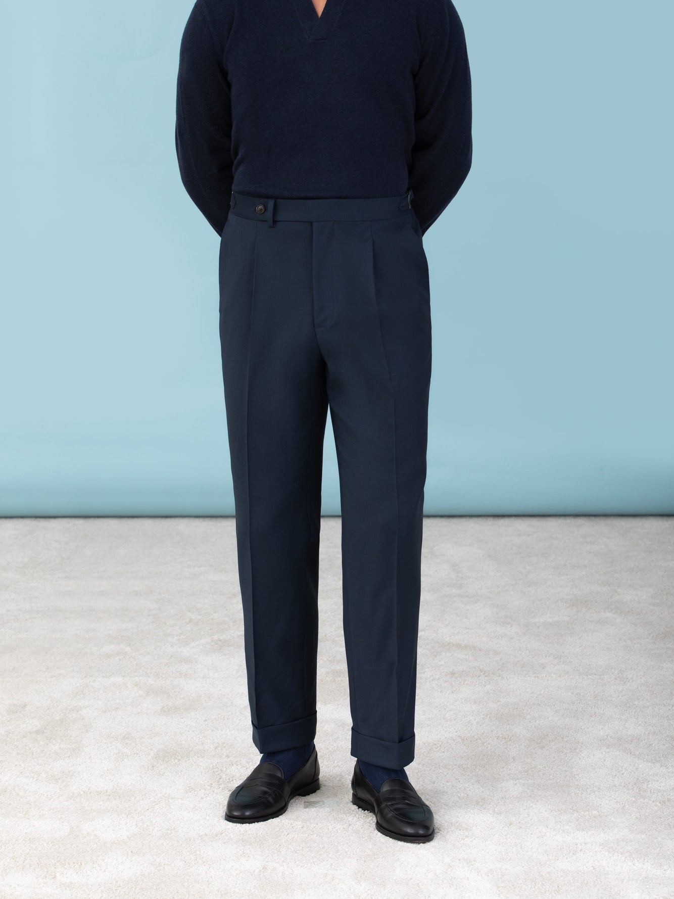 High-waisted tailored trousers - Navy - Ladies | H&M IN