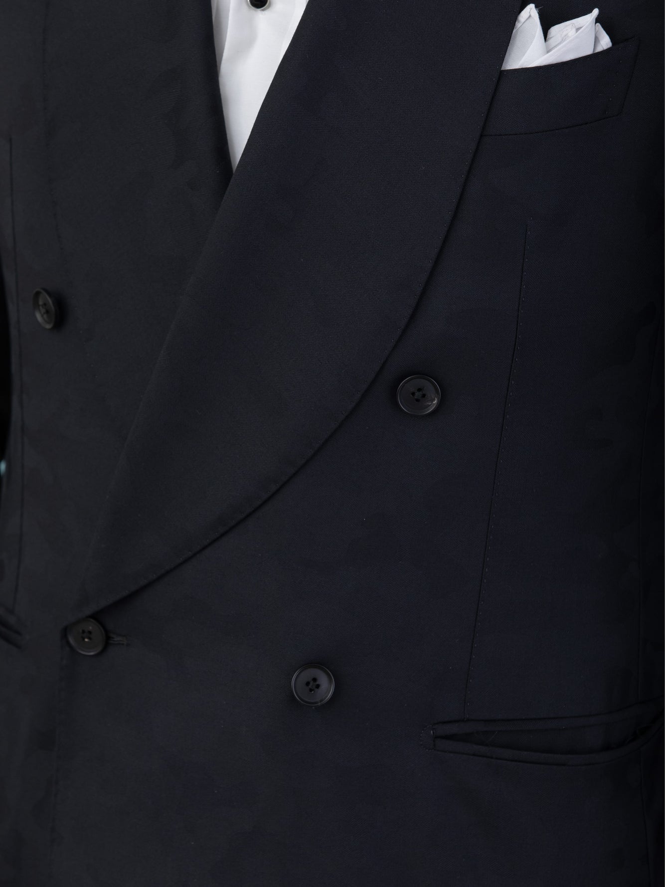Black Camouflage Super 110's Tuxedo Suit - Grand Le Mar