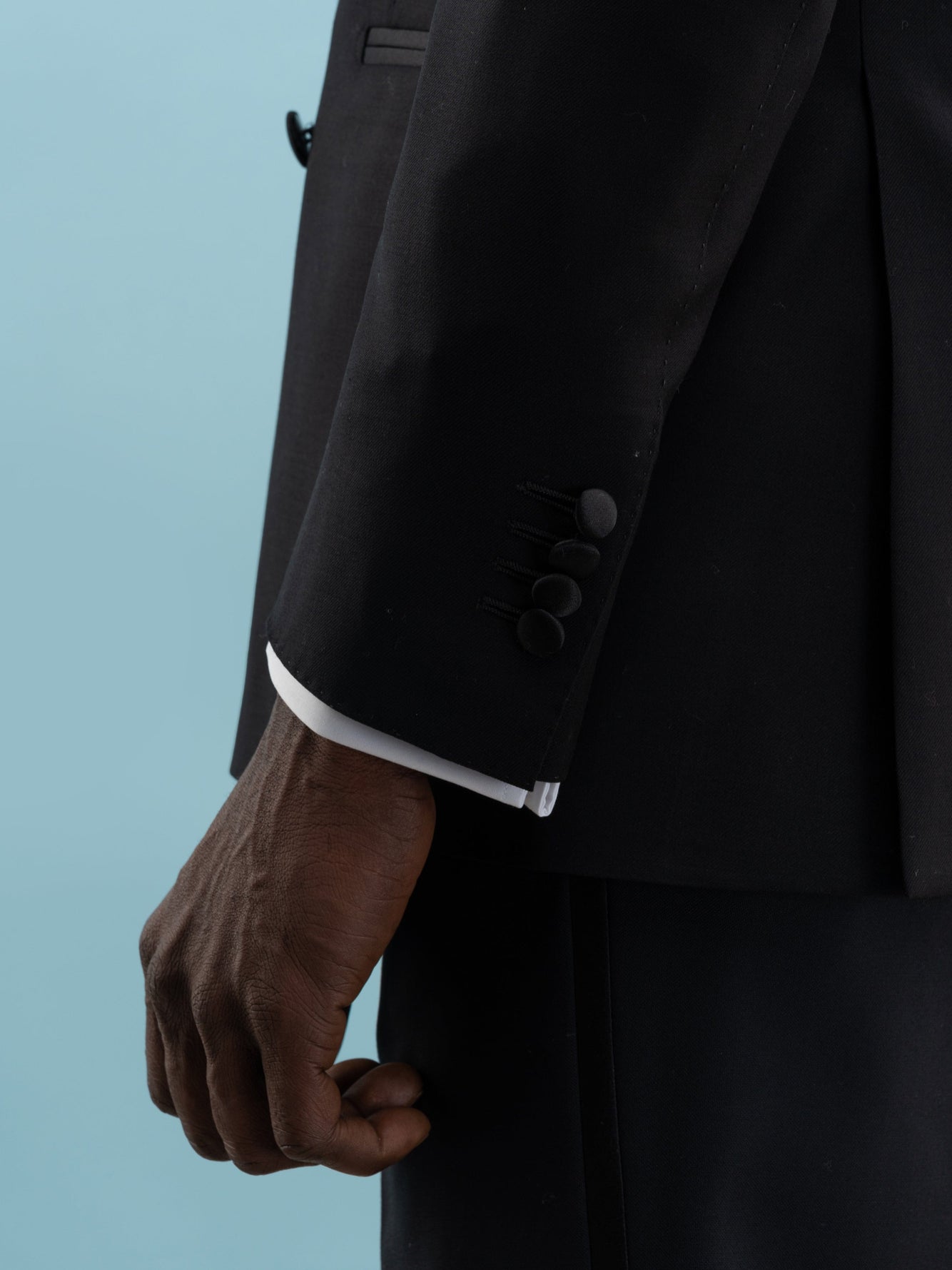 Black Wool Super 130's Tuxedo Suit - Inventory tracking - Grand Le Mar