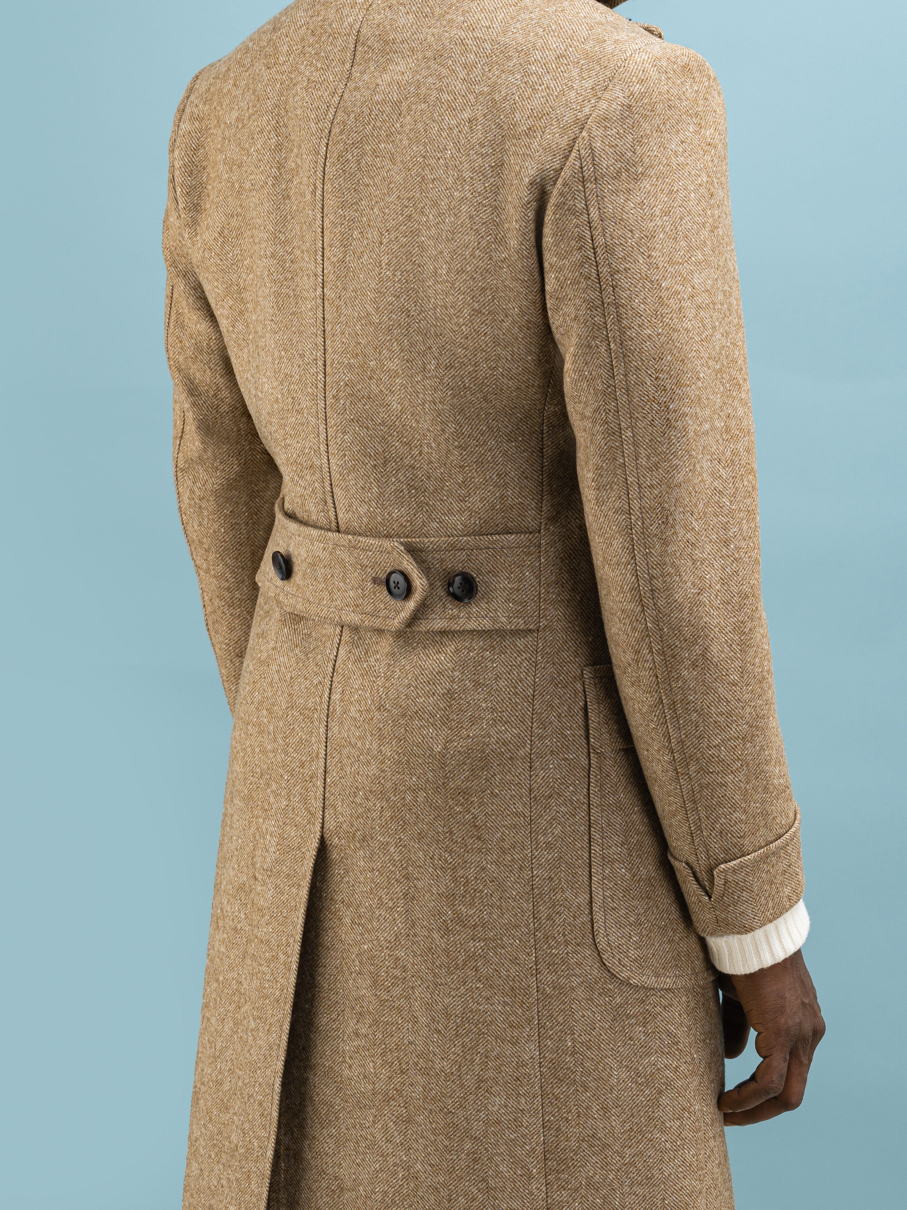 Herringbone Beige Coat - Grand Le Mar