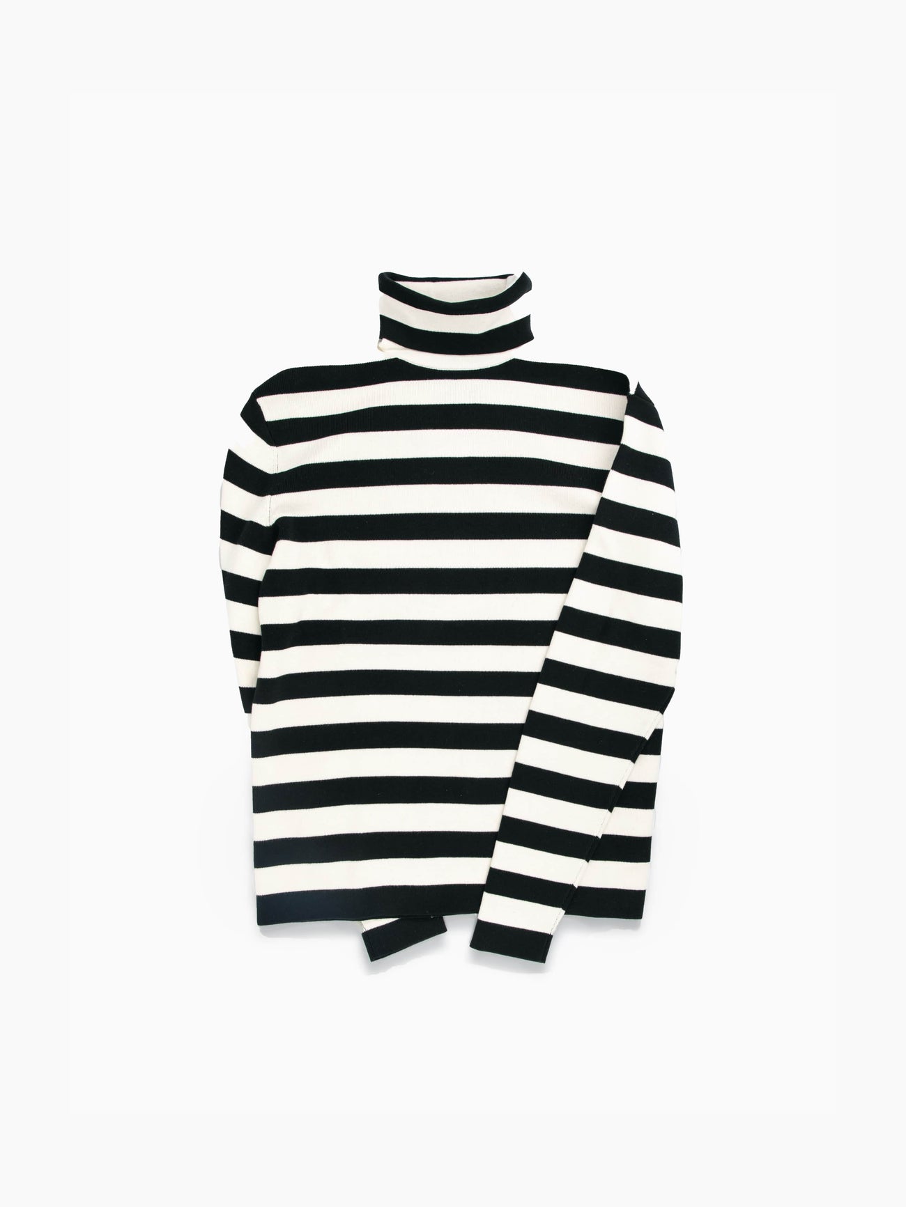 Black White Striped Turtleneck - Grand Le Mar