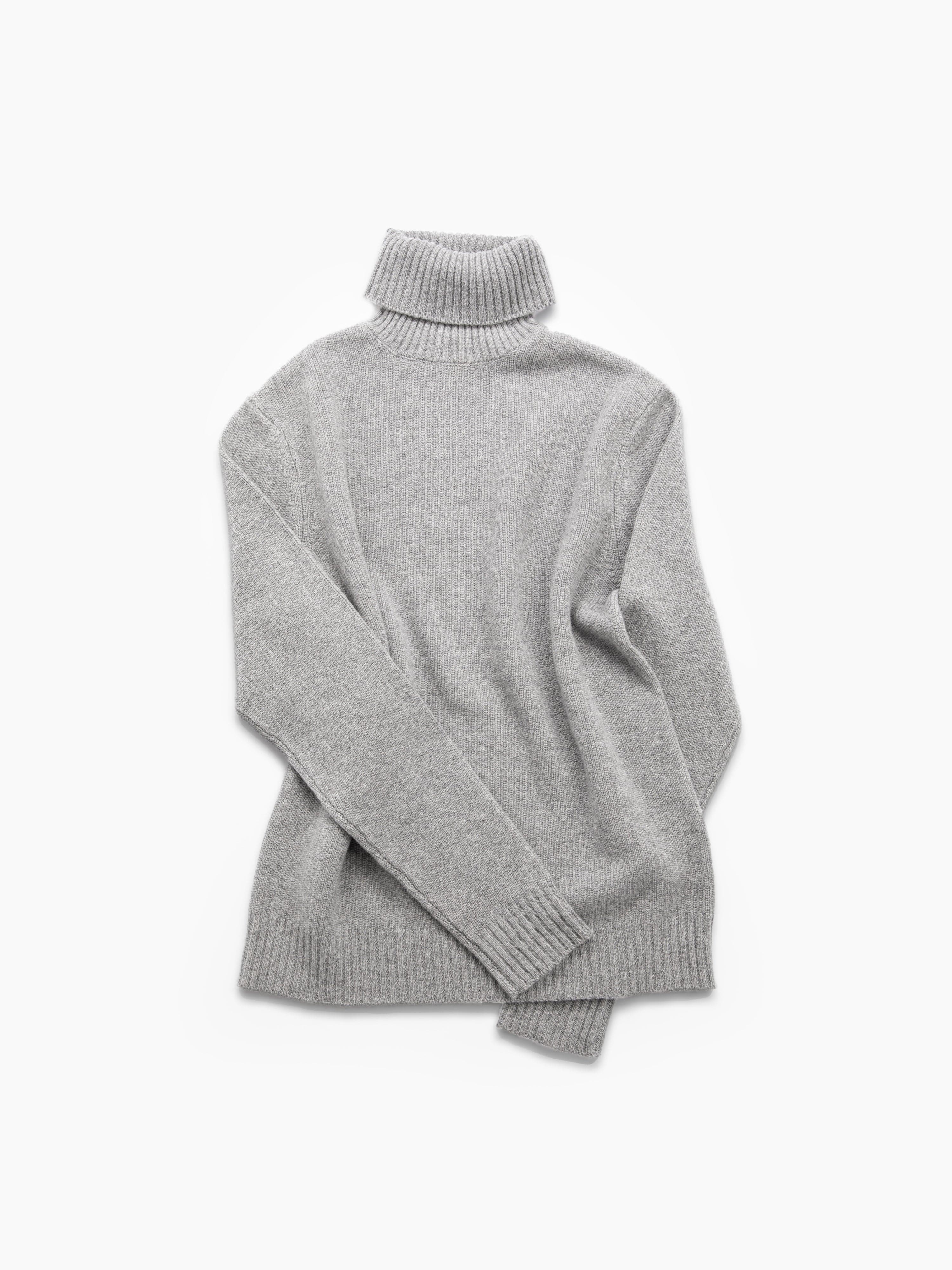 Cashmere Wool Turtleneck Grey - Grand Le Mar