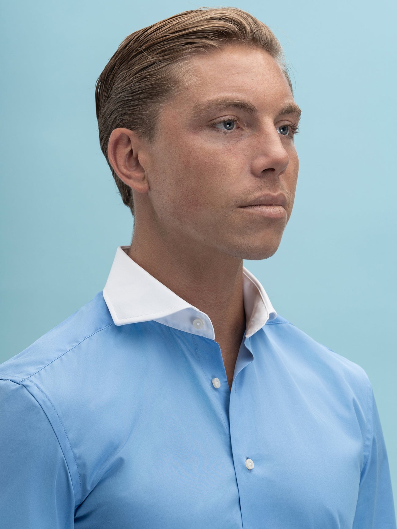 Blue Plain Douglas Shirt - Grand Le Mar