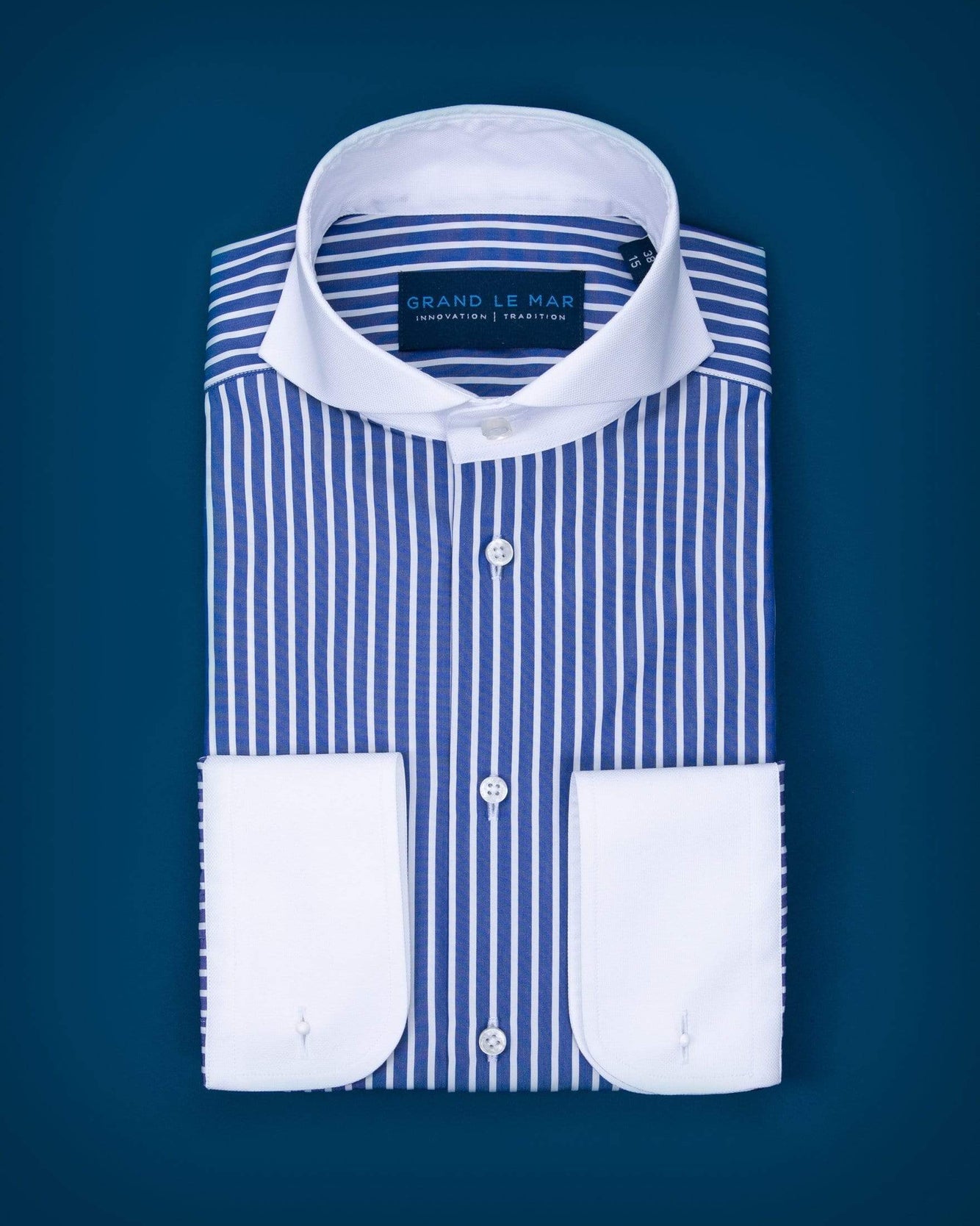 Dark Blue Striped Douglas Shirt - Grand Le Mar
