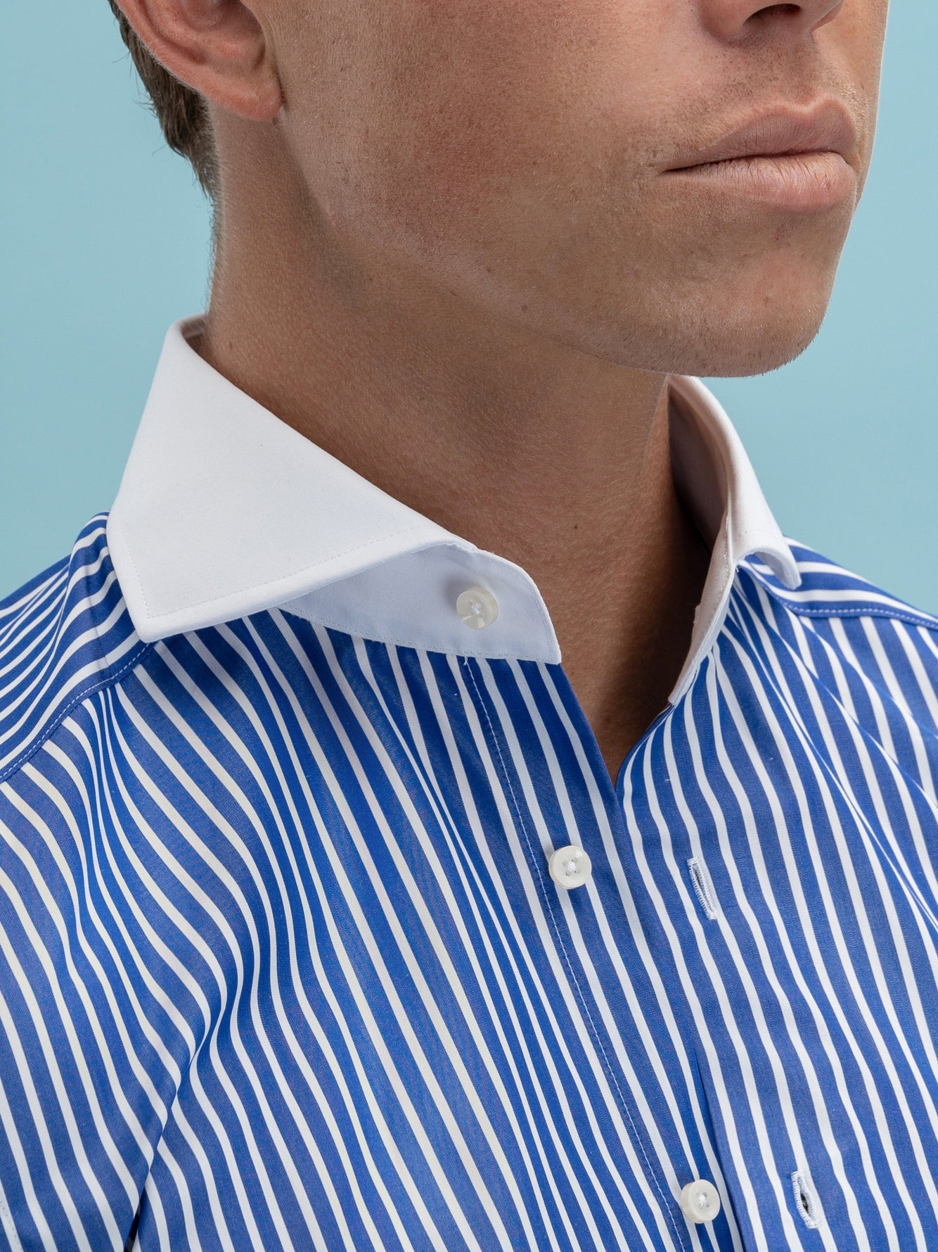 Dark Blue Striped Douglas Shirt - Grand Le Mar