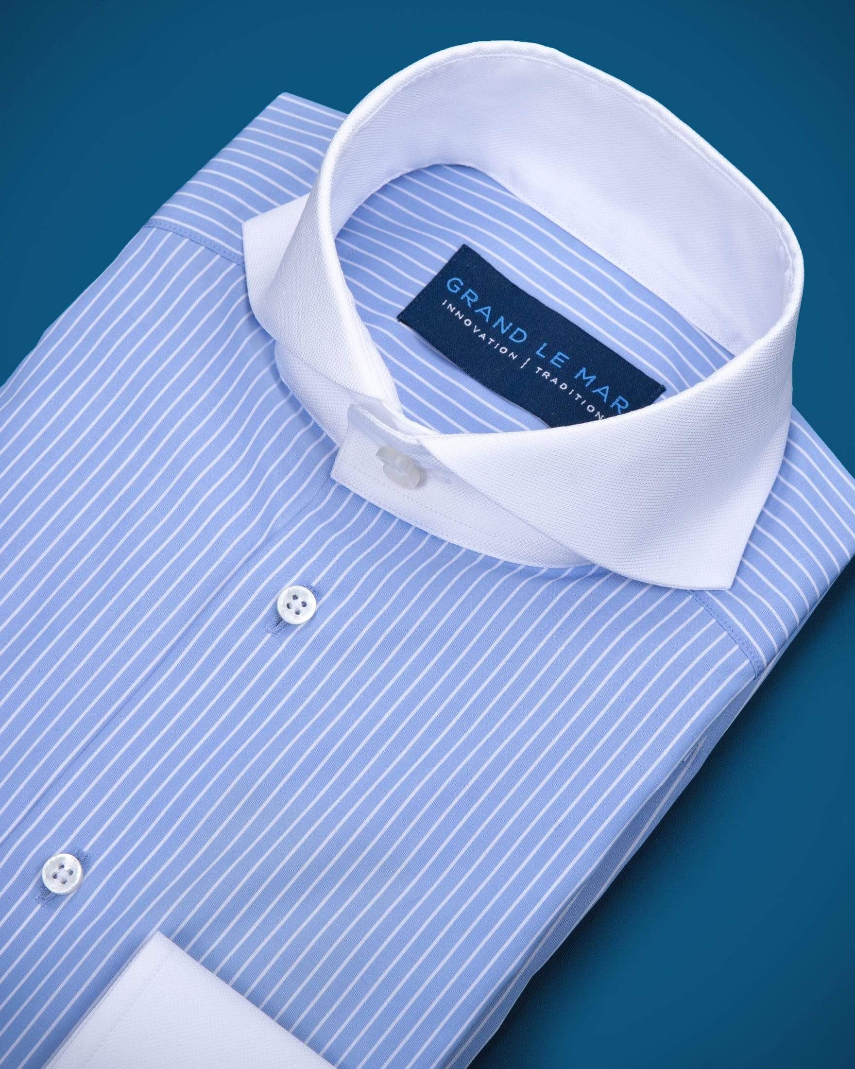 Light Blue Striped Douglas Shirt - Grand Le Mar